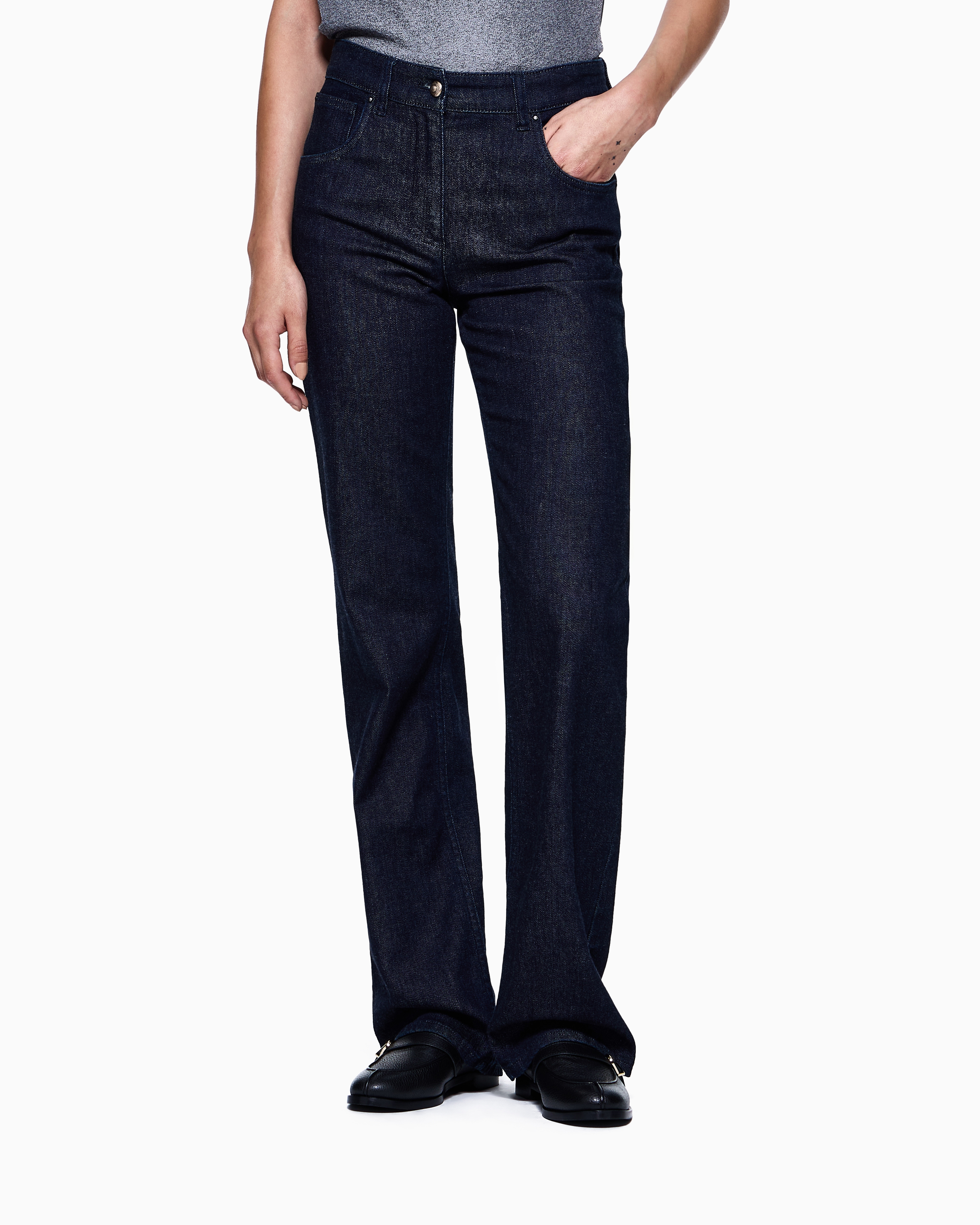 Giorgio Armani Pantalon Vaquero Armani Mujer Emporio Armani Vaqueros Skinny  De Talle Medio Azul FARFETCH ES