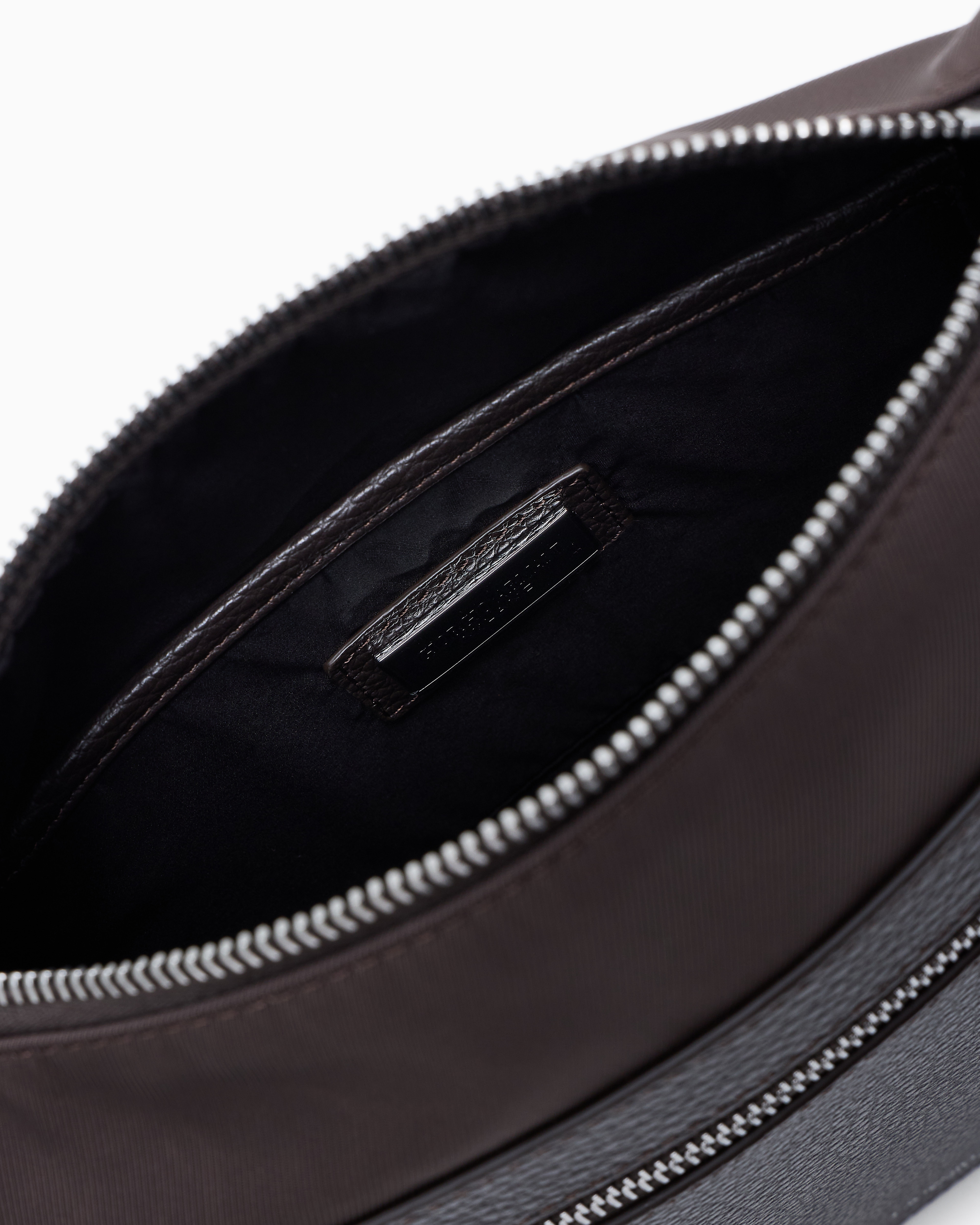 Giorgio Armani Asv Crossbody Bag In Nylon And Pebbled Leather