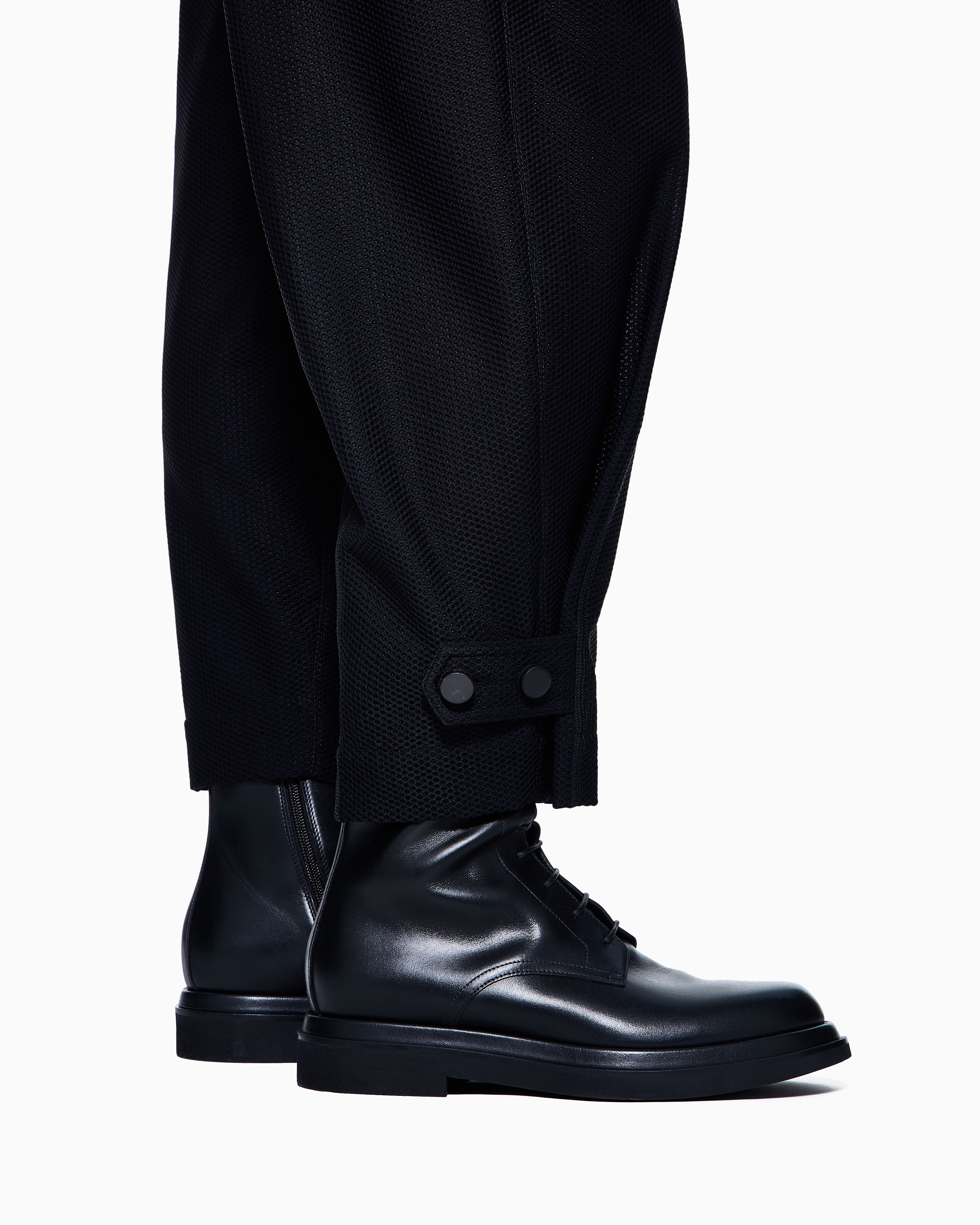 Giorgio Armani Pantalon En Jersey Stretch À Motif Nid D'abeille In Blue