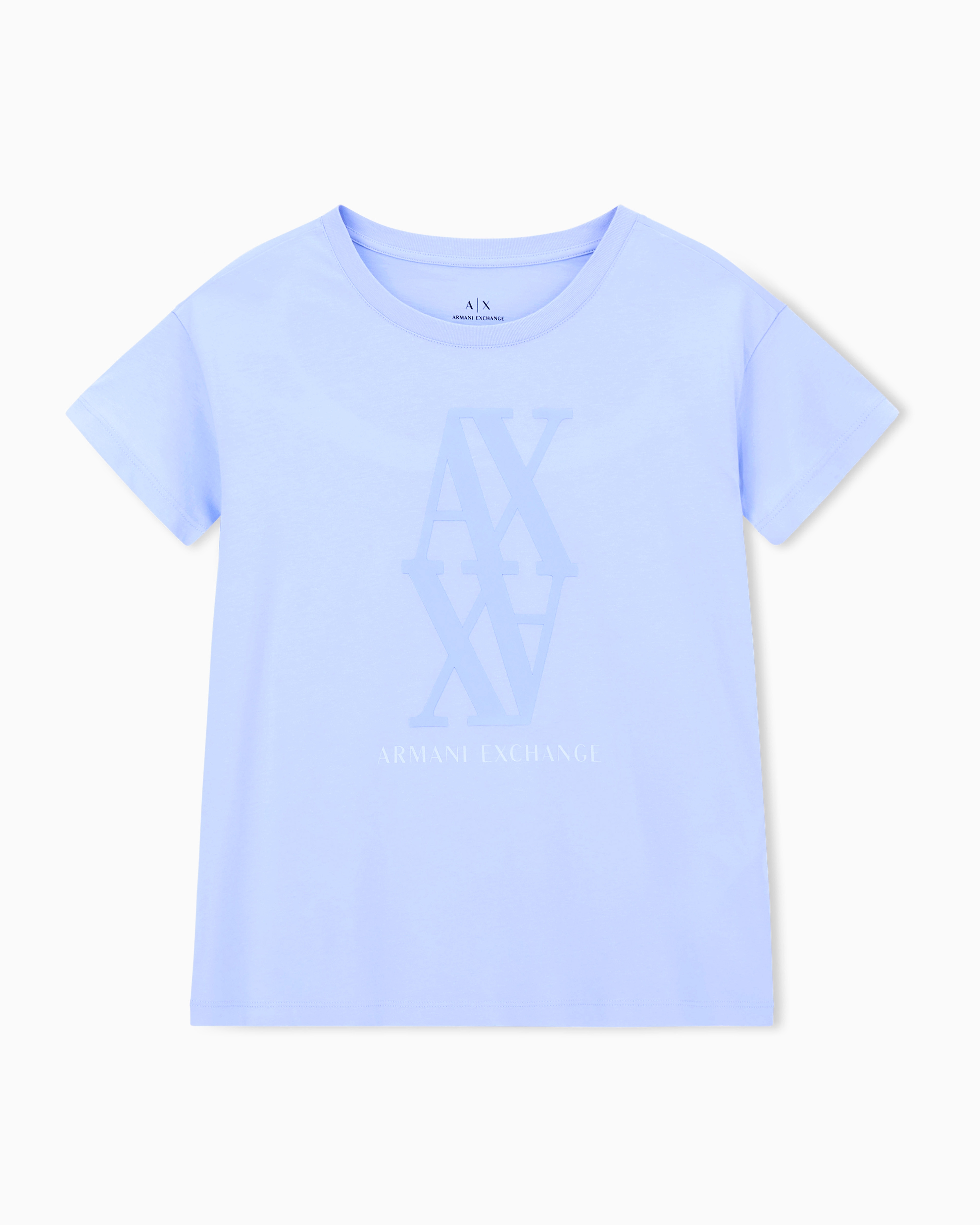 Armani Exchange - Relaxed Fit T-Shirts, Woman, Light_blue, Size: