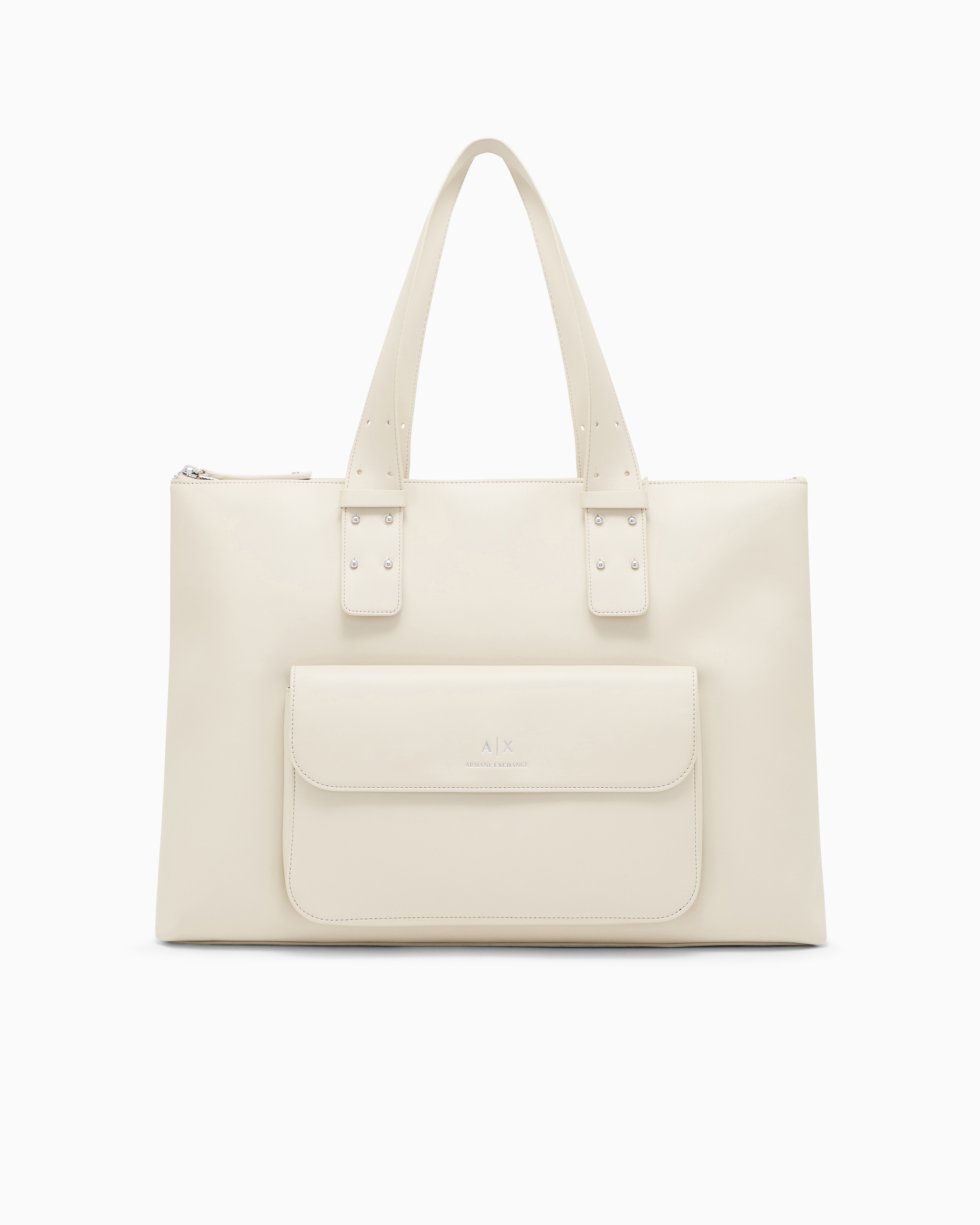 Armani Exchange Handbag With External Pocket In Sand