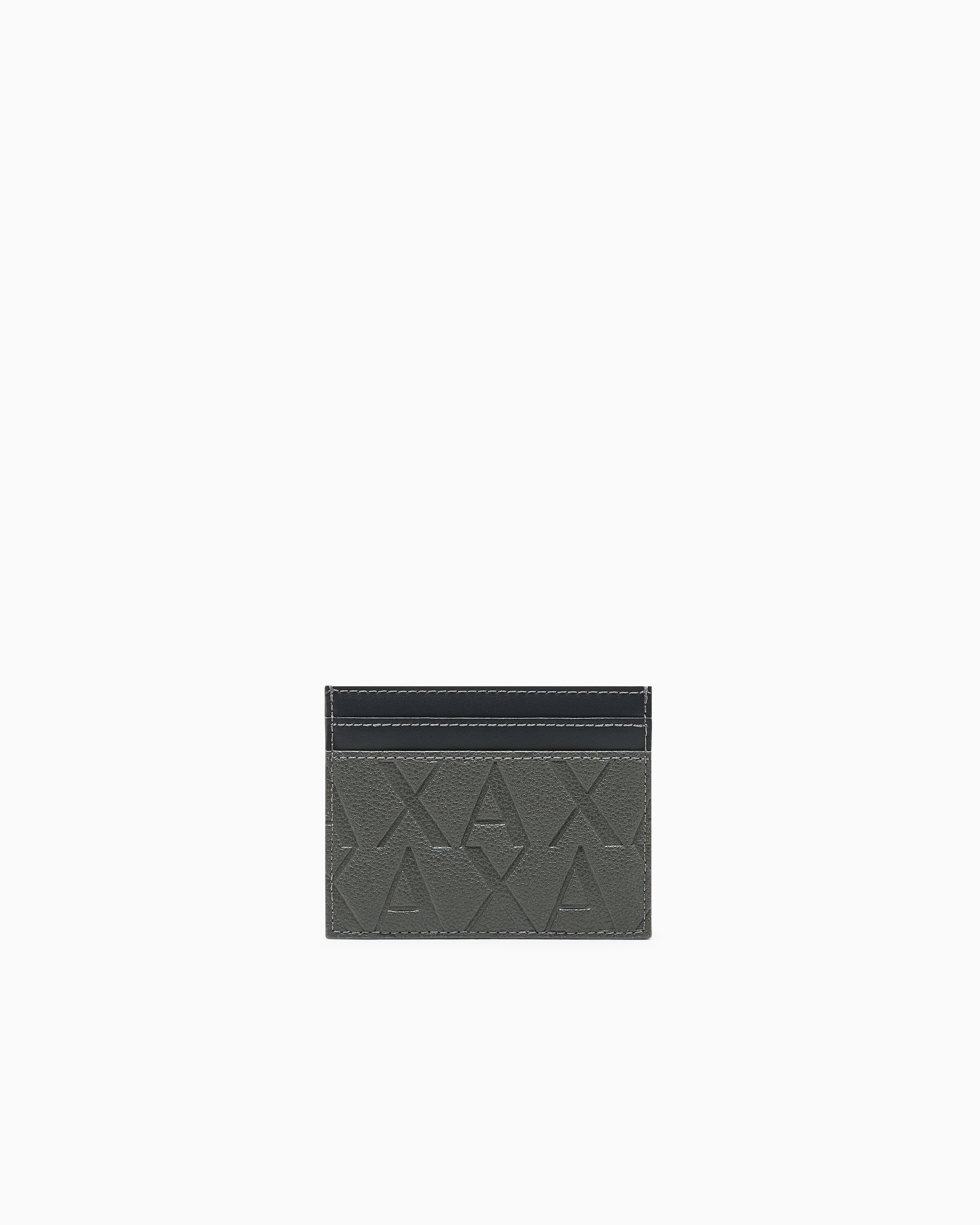 Armani Exchange Asv Card Holder With Money Clip In Gray