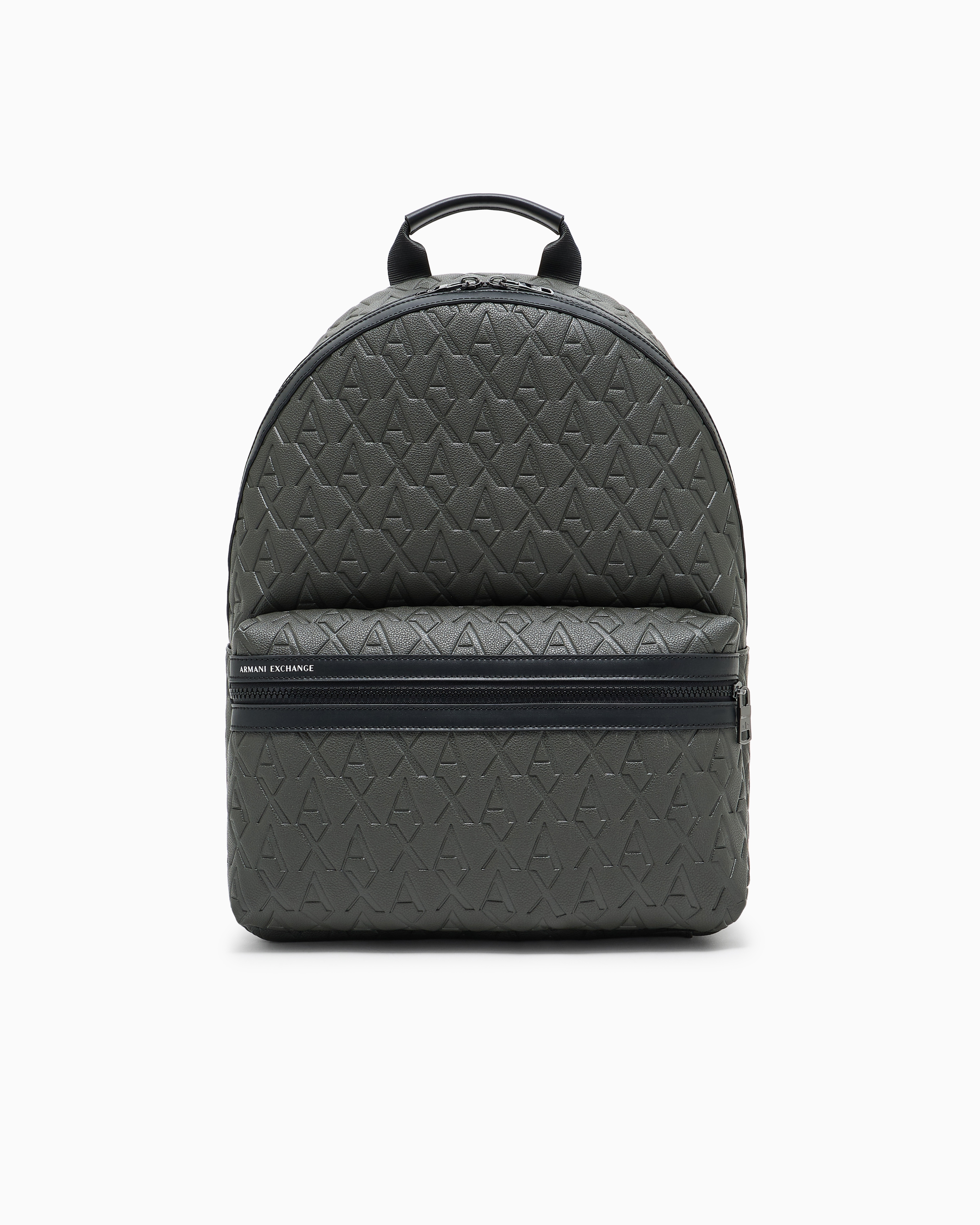 Armani Exchange Asv Recycled Fabric Allover Logo Backpack In Green
