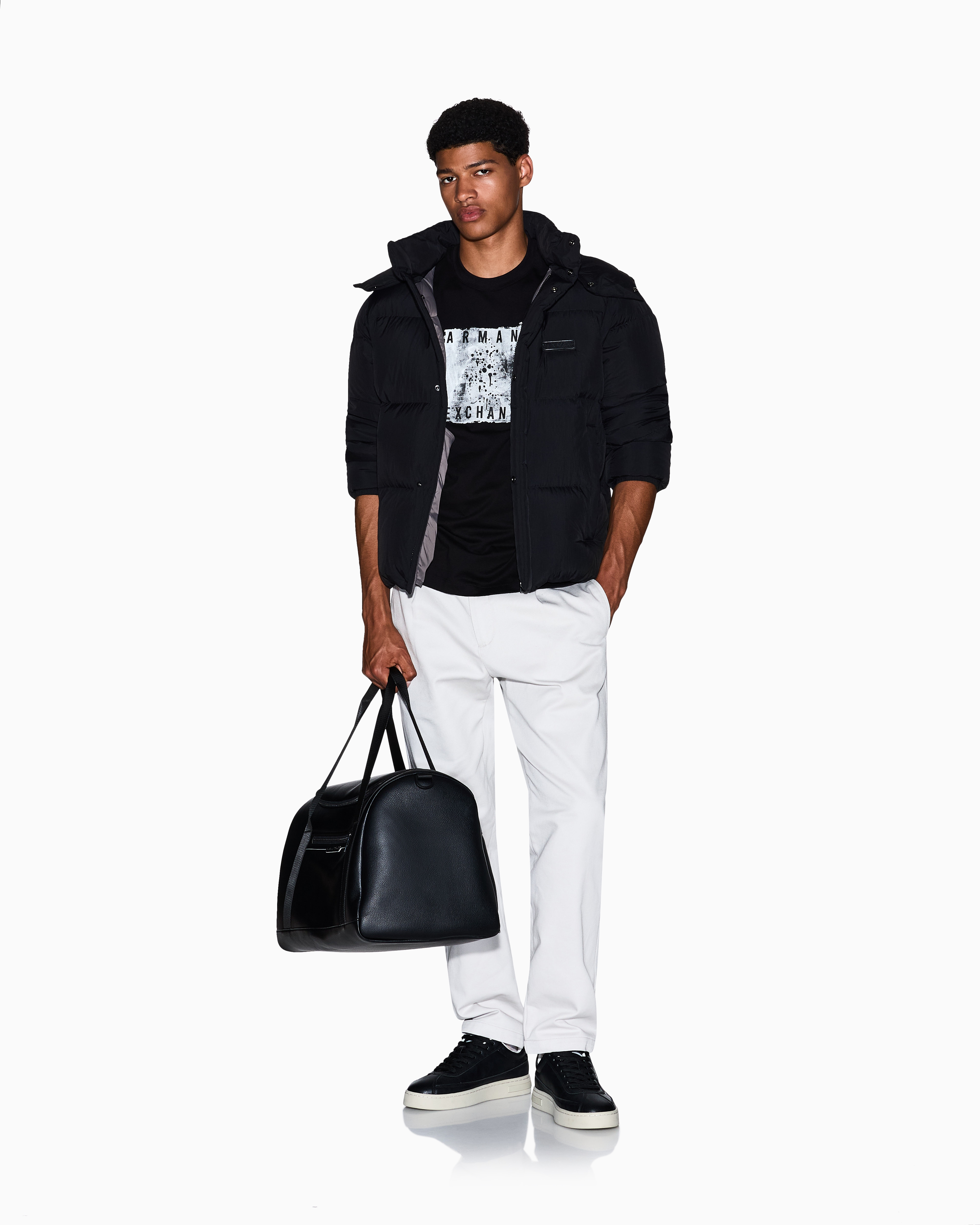 Armani Exchange Regular Fit Graphic Print T-shirt In Black