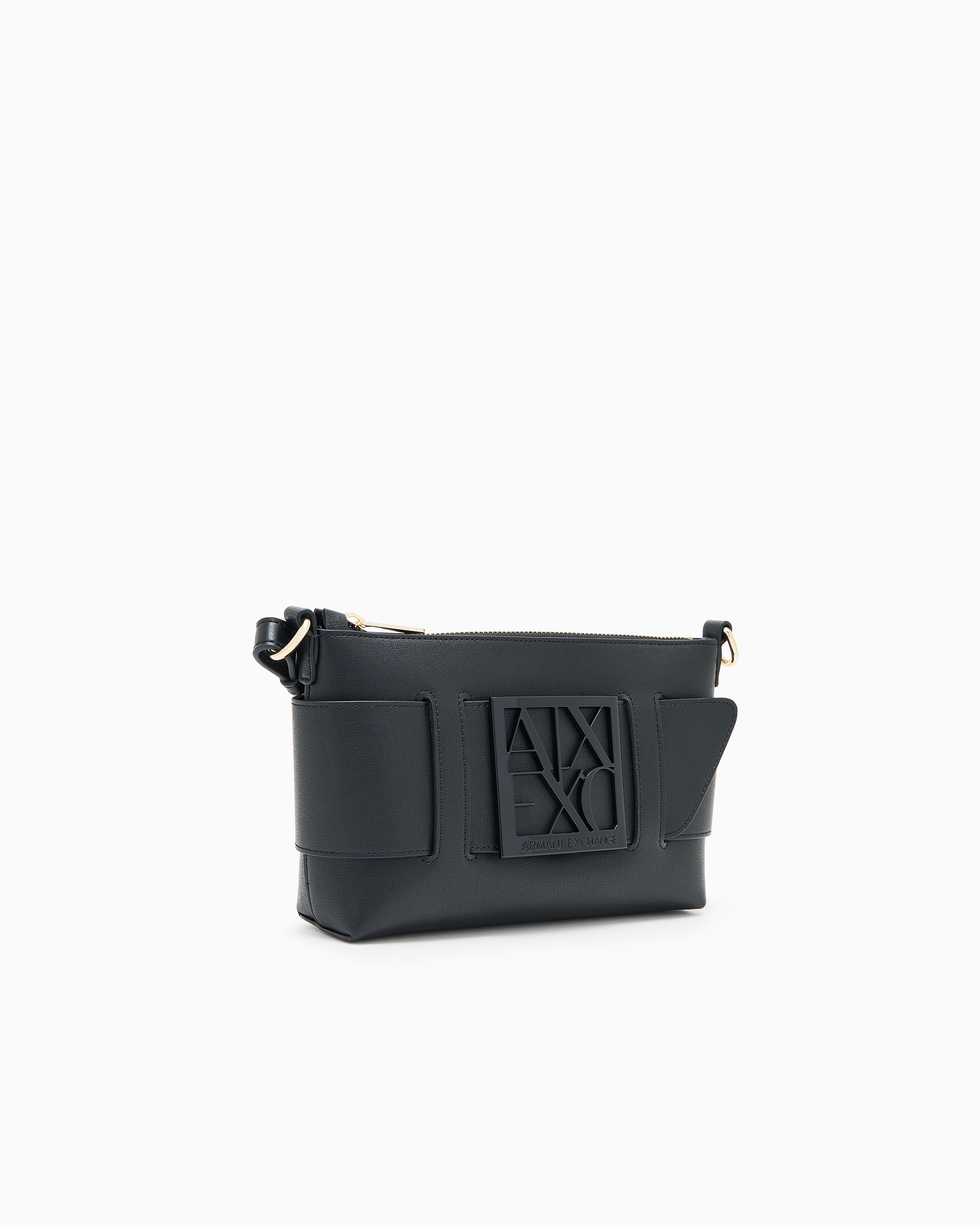 Color block shoulder bag with maxi logo