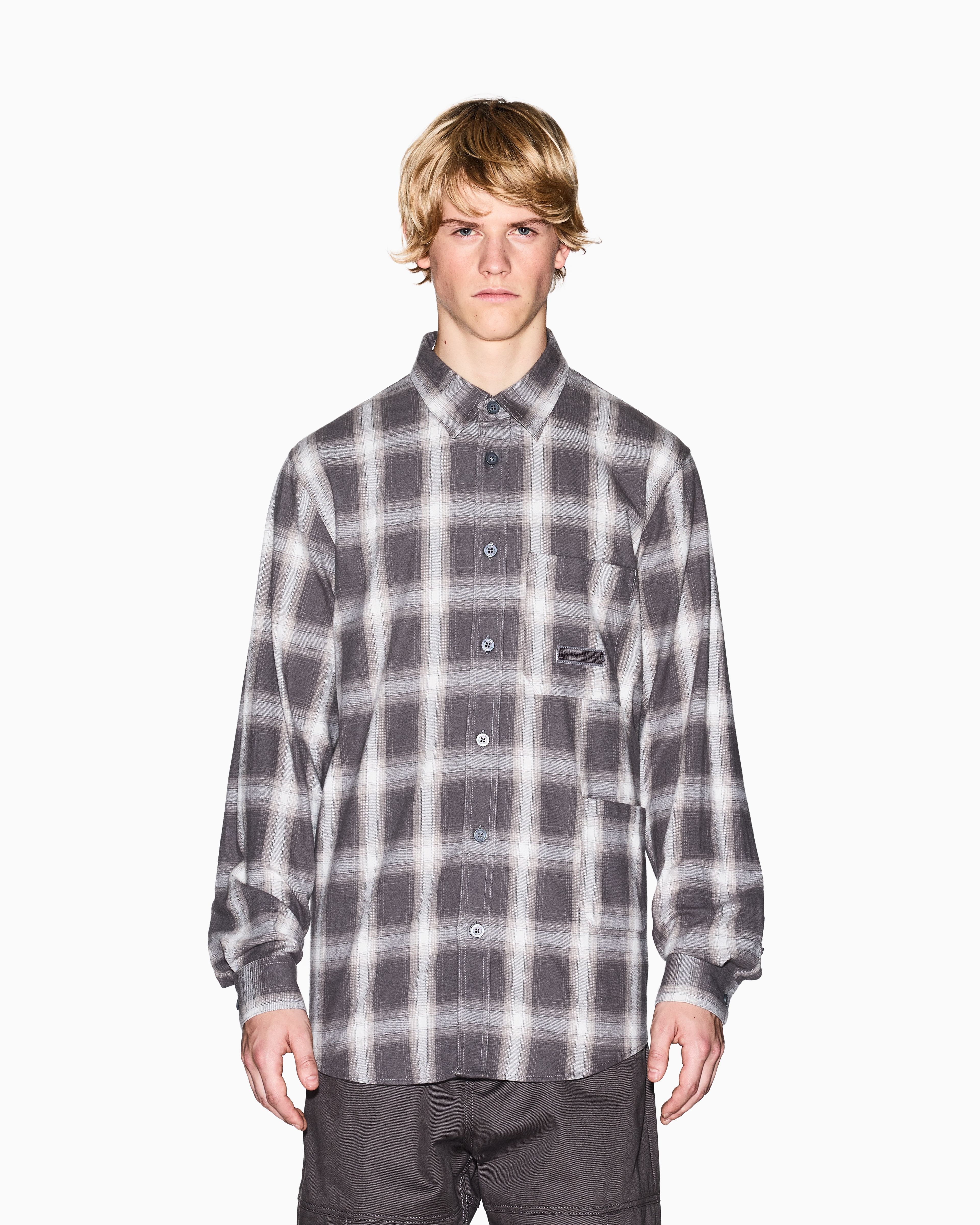 Armani Exchange - Regular fit check pattern shirt, Man, Brown, Size: M