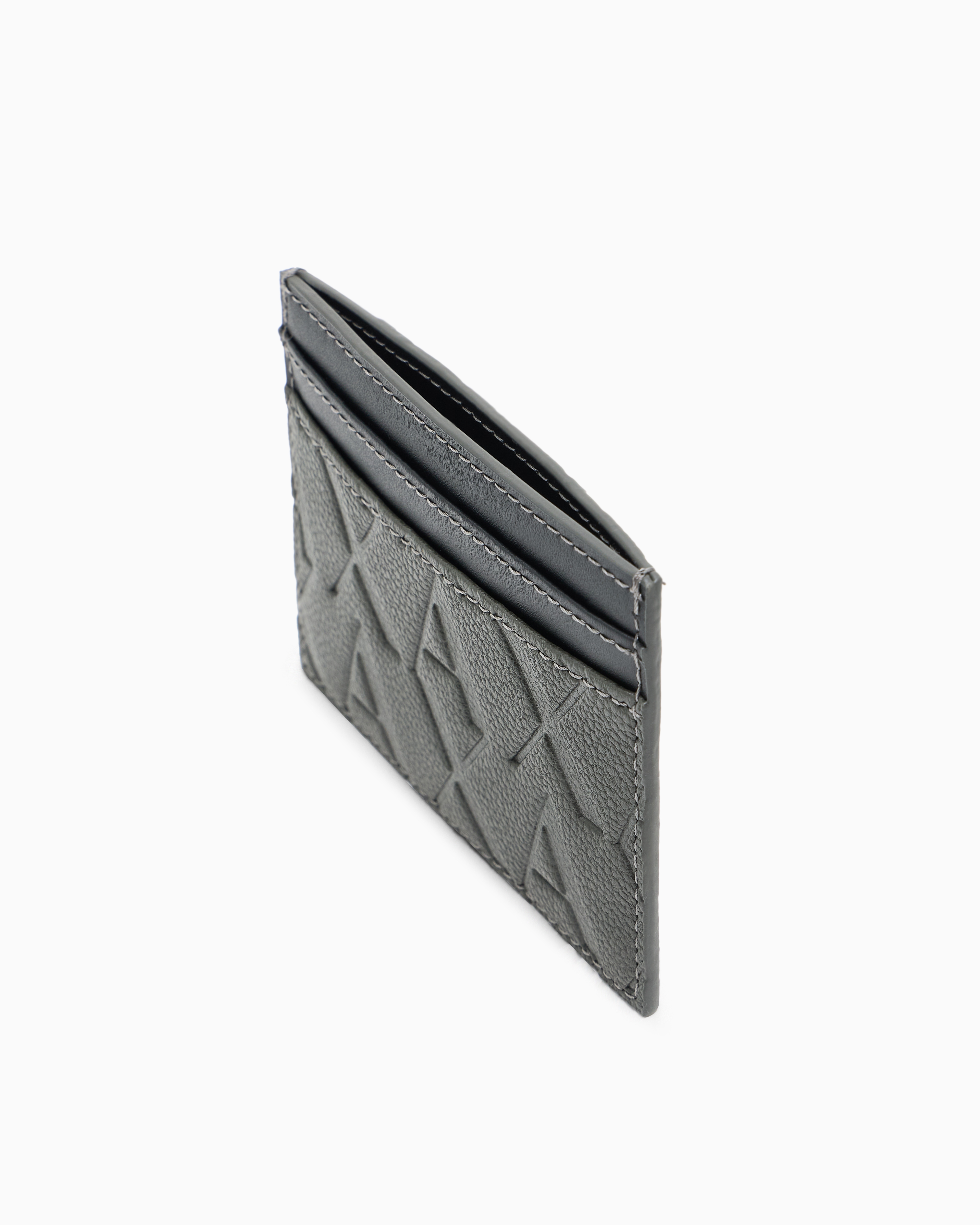 Armani Exchange Asv Card Holder With Money Clip In Gray