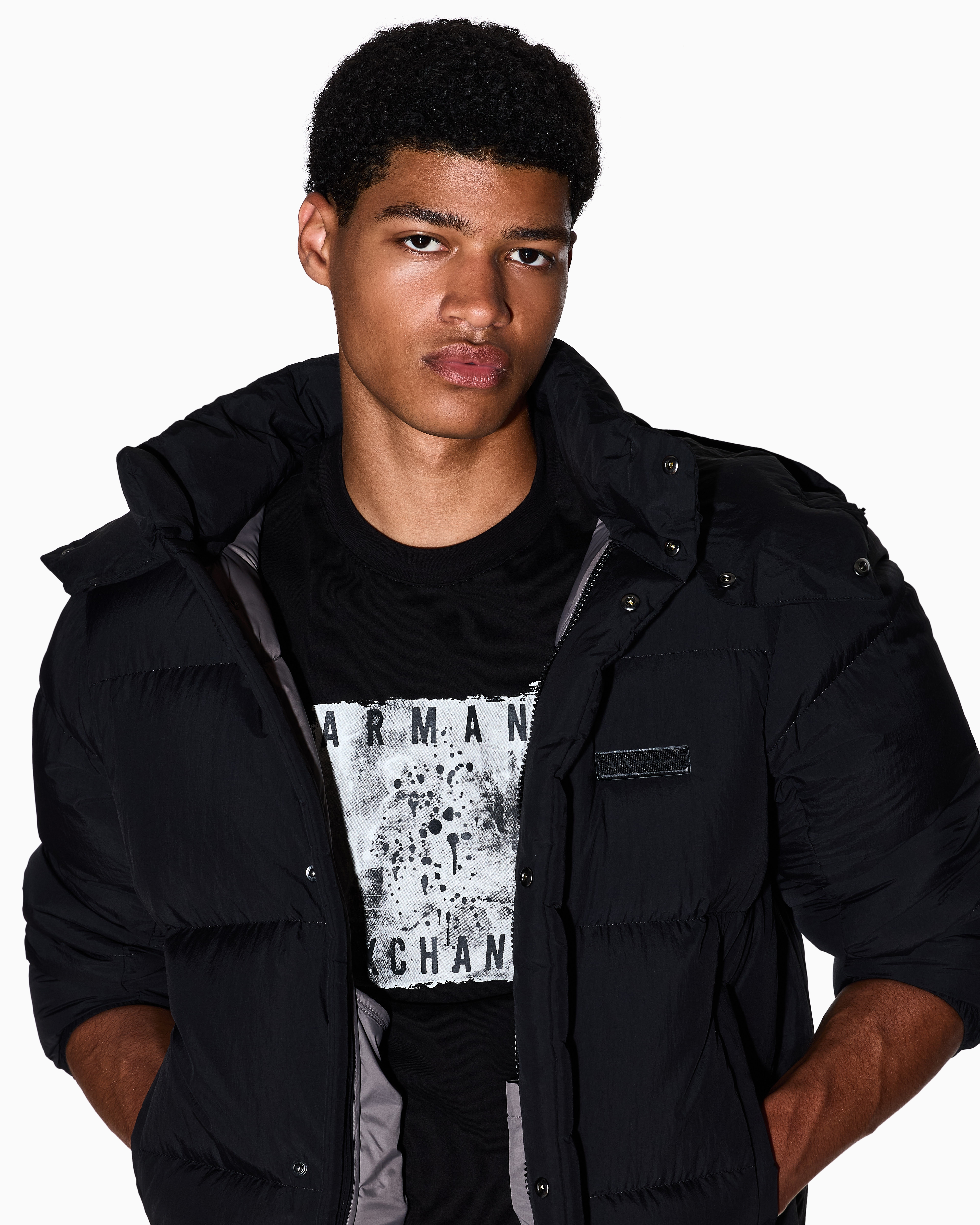Armani Exchange Regular Fit Graphic Print T-shirt In Black