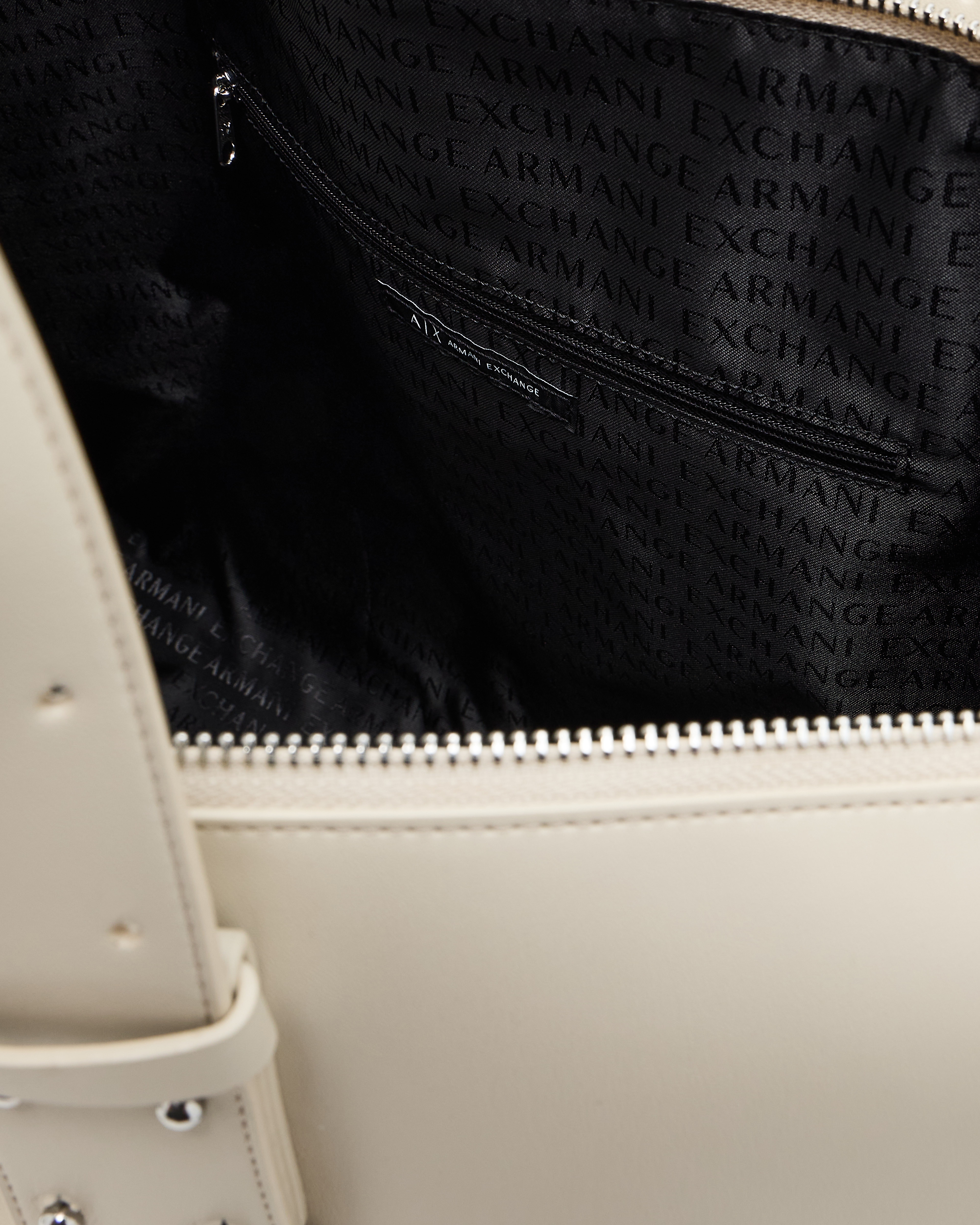 Armani Exchange Handbag With External Pocket In Sand