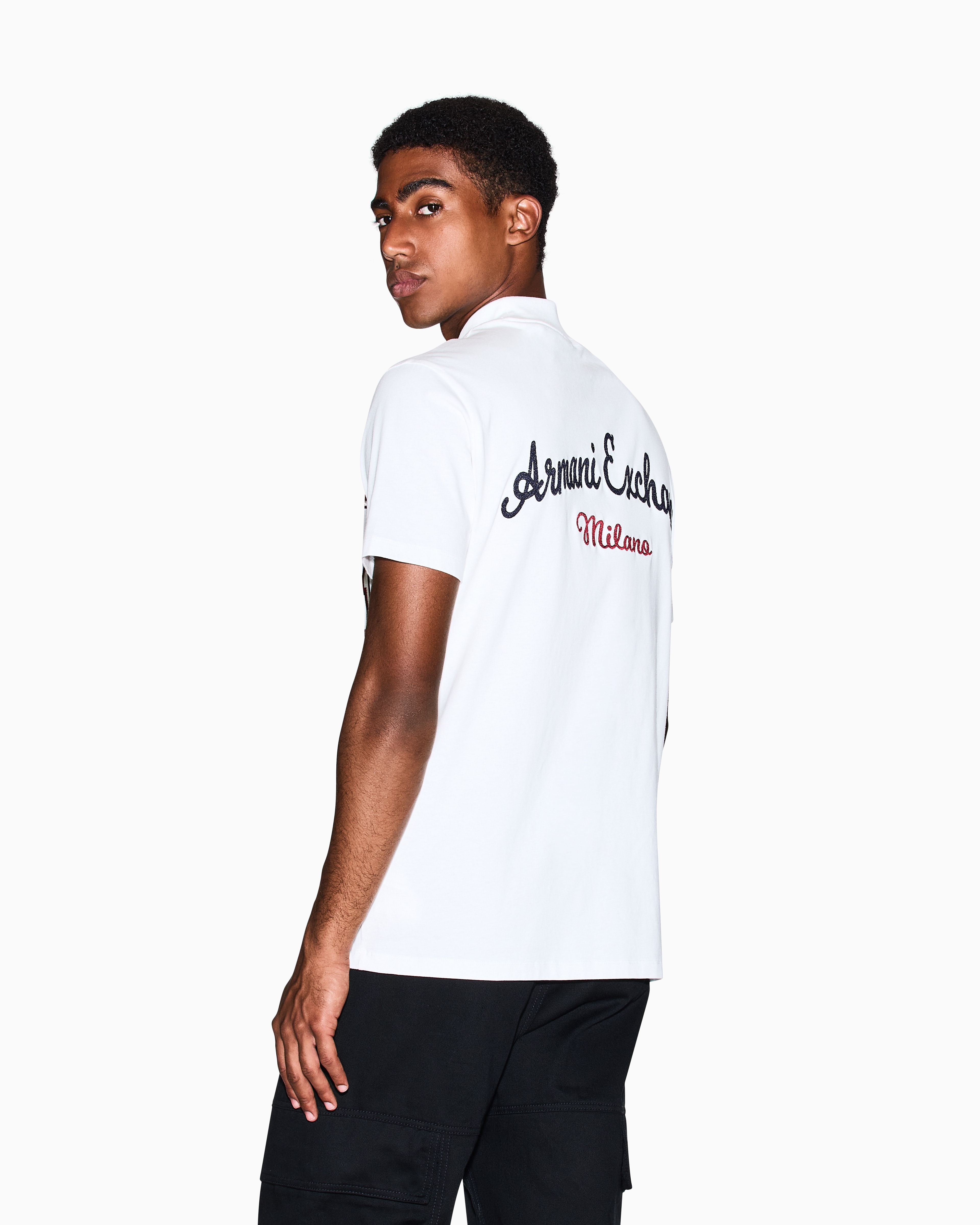 Armani Exchange - Regular fit multi-logo T-shirt, Man, White, Size: