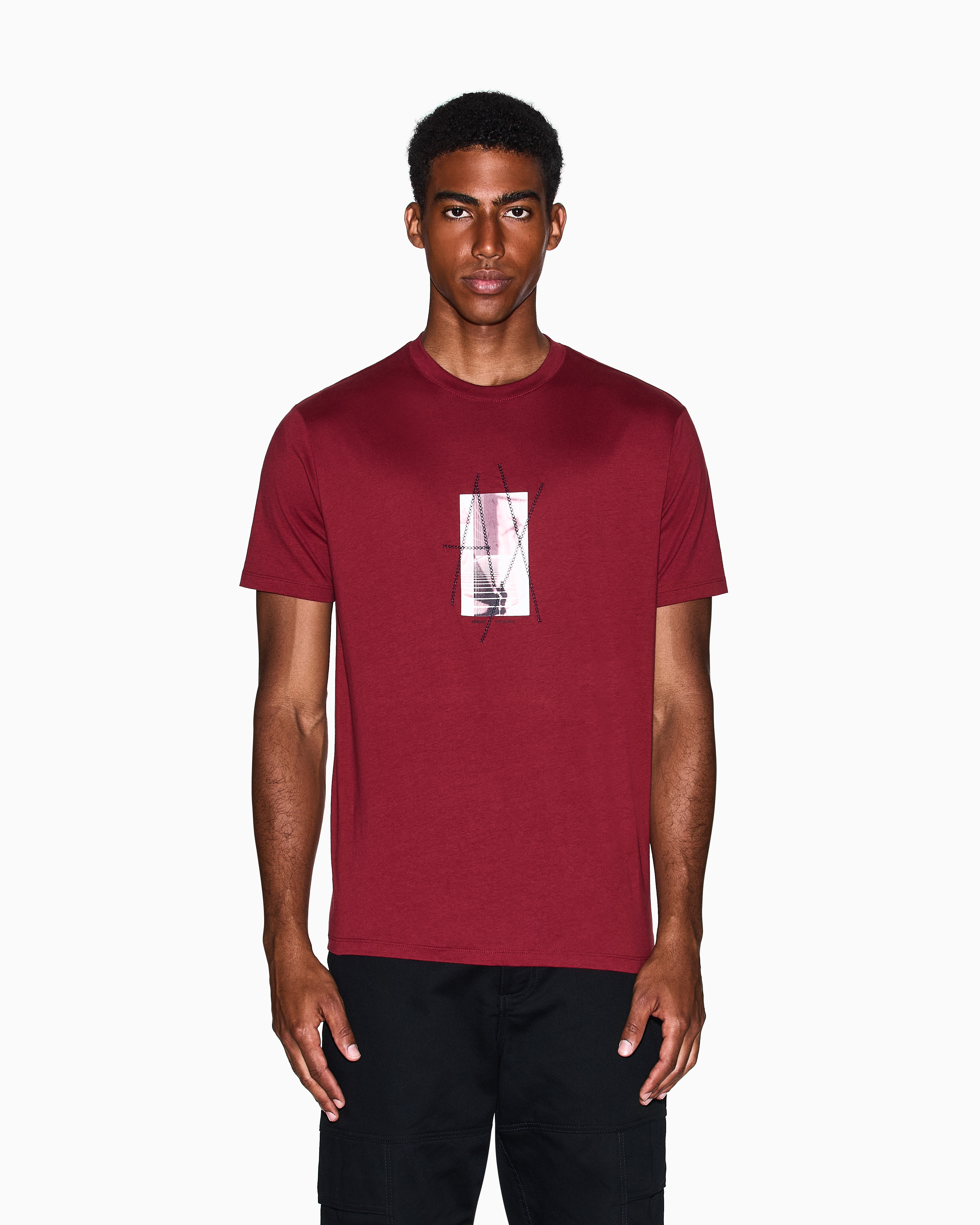 Armani Exchange Regular Fit T-shirts In Red