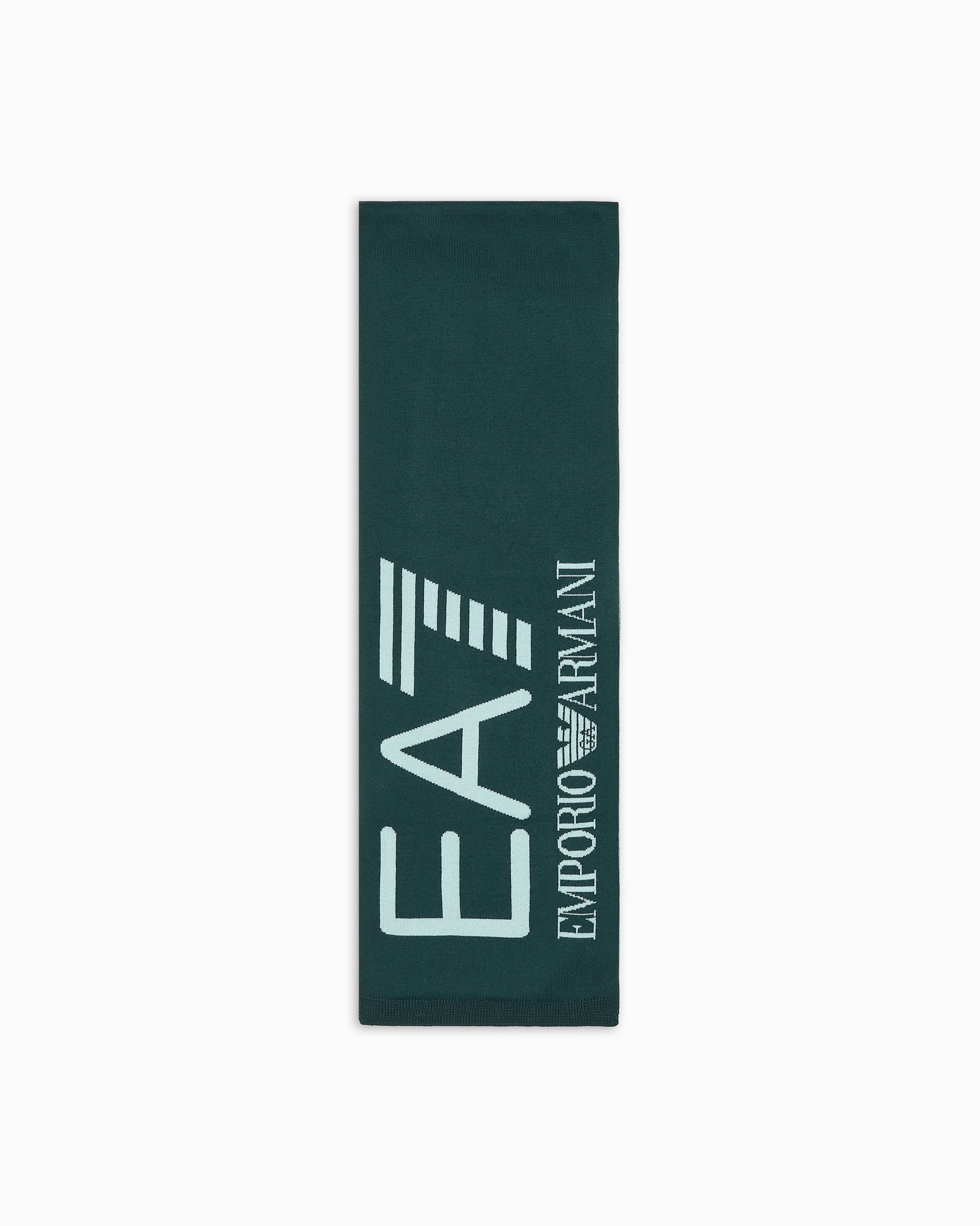 Ea7 Visibility Scarf With  Oversized Logo In Green