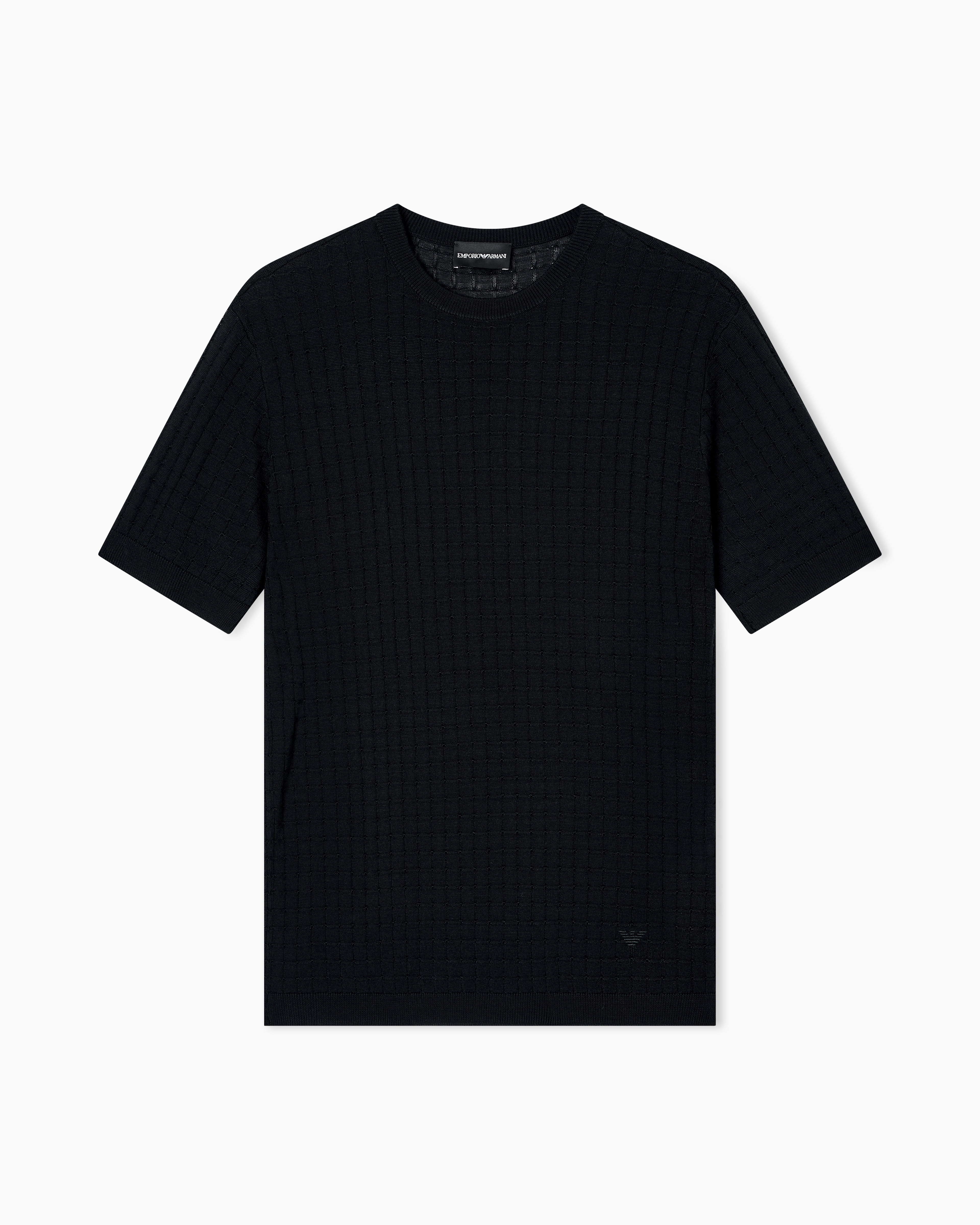 Emporio Armani - ASV Lyocell-blend jumper a plain and purl knit, Man, Black, Size: