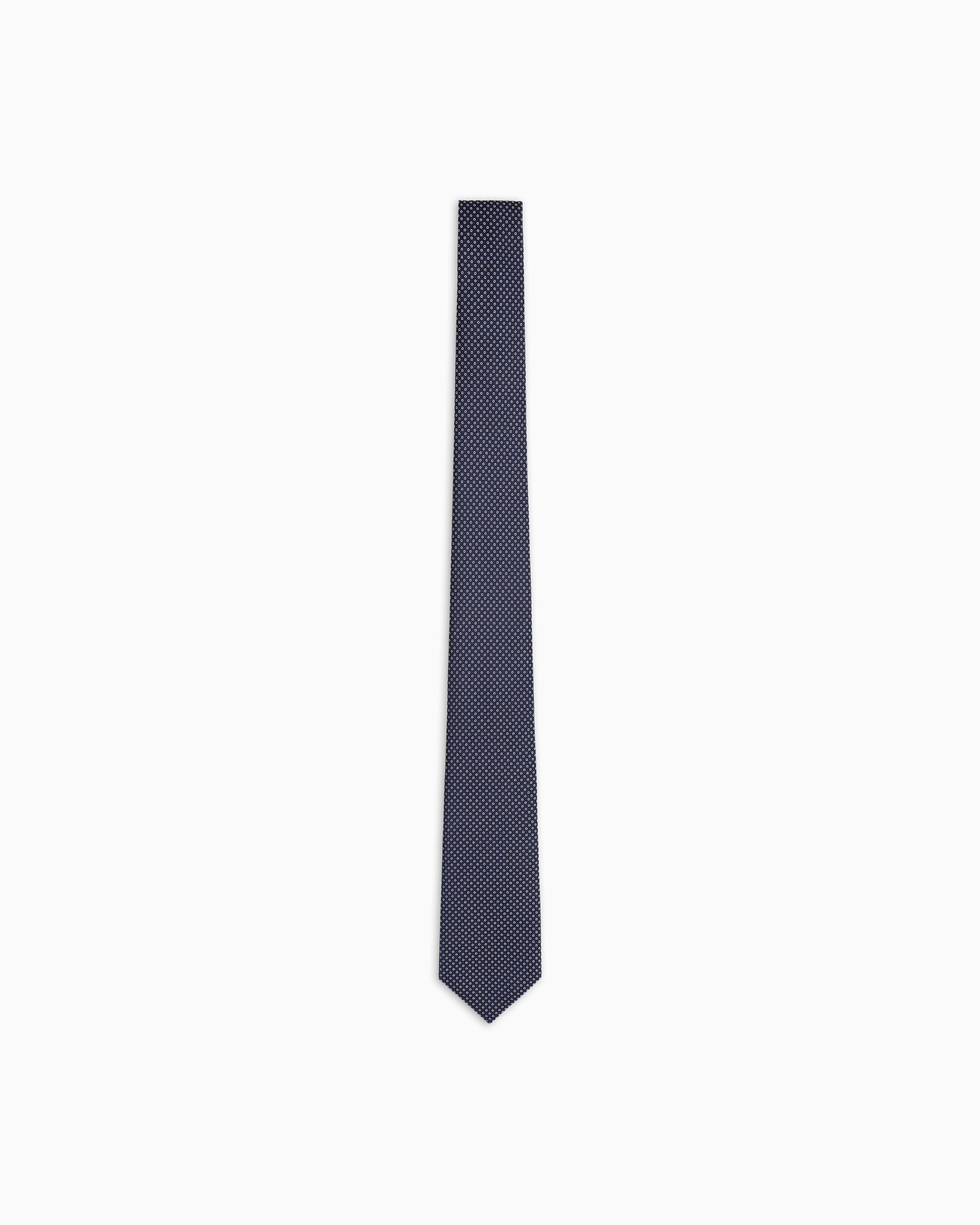 Giorgio Armani Silk Tie With Jacquard Micro-pattern In Blue