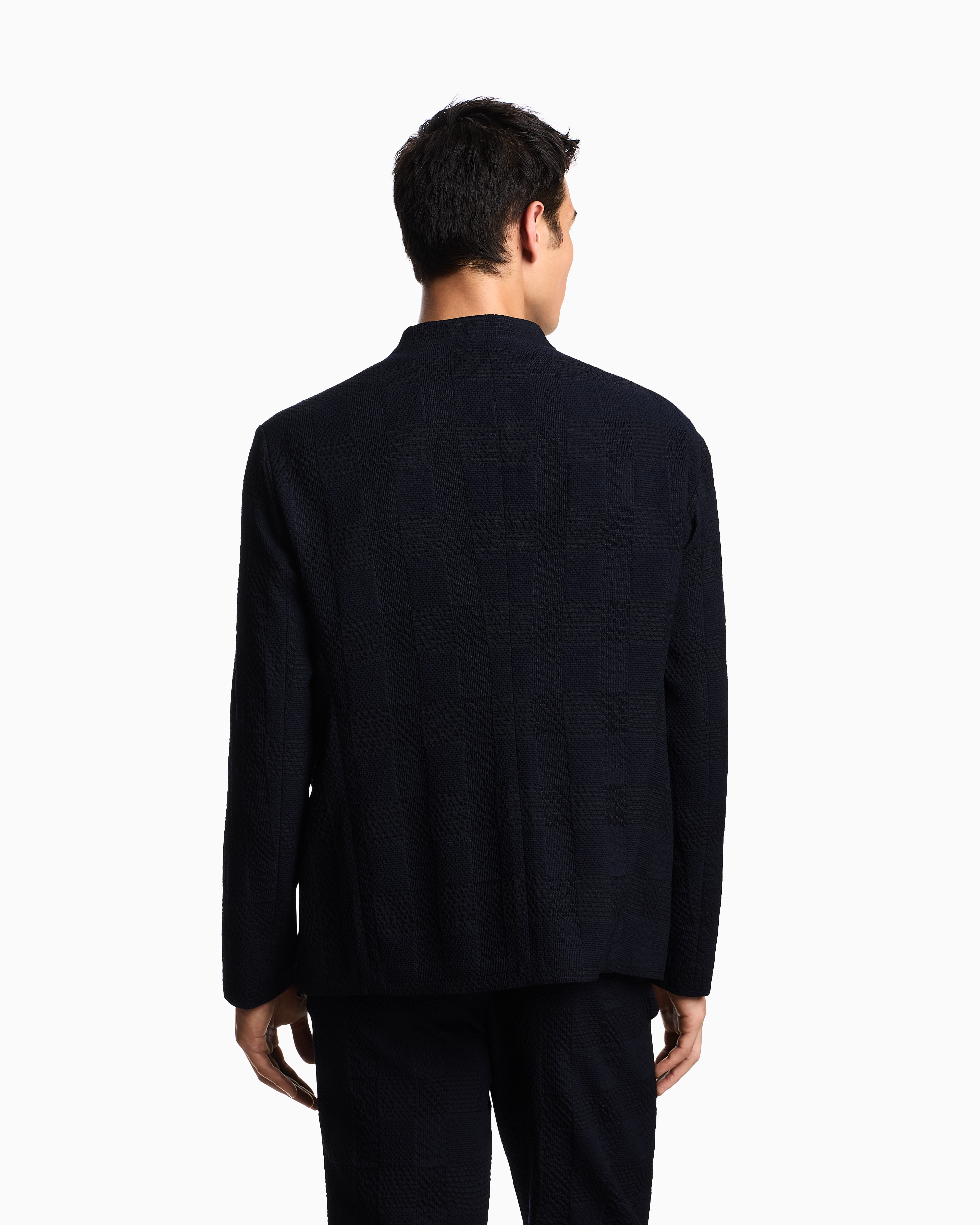 Jacket with guru collar in virgin wool with 3D Prince of
