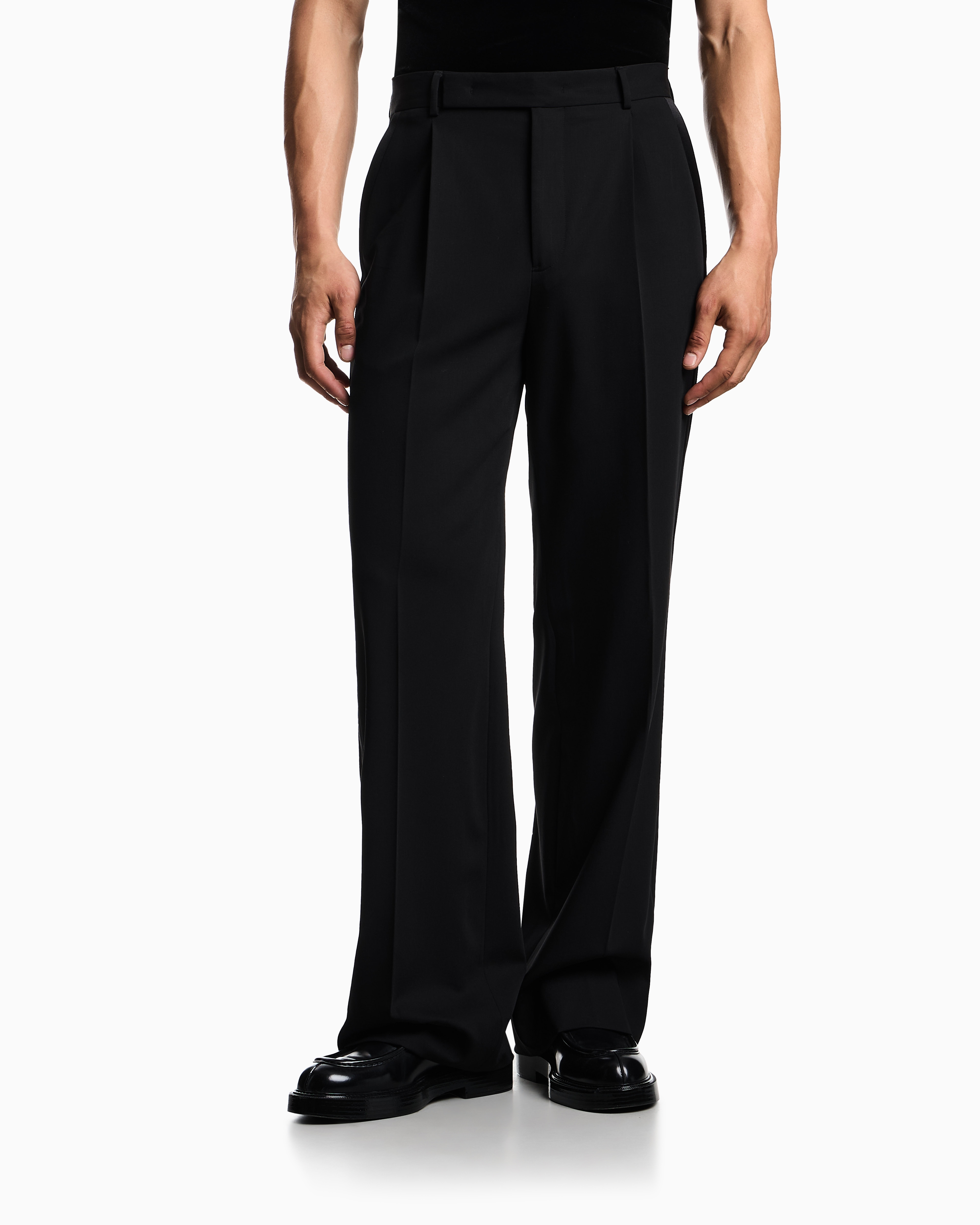 Giorgio Armani ウールギャバジンスラックス Giorgio Armani Herringbone wool-blend pants Giorgio Armani