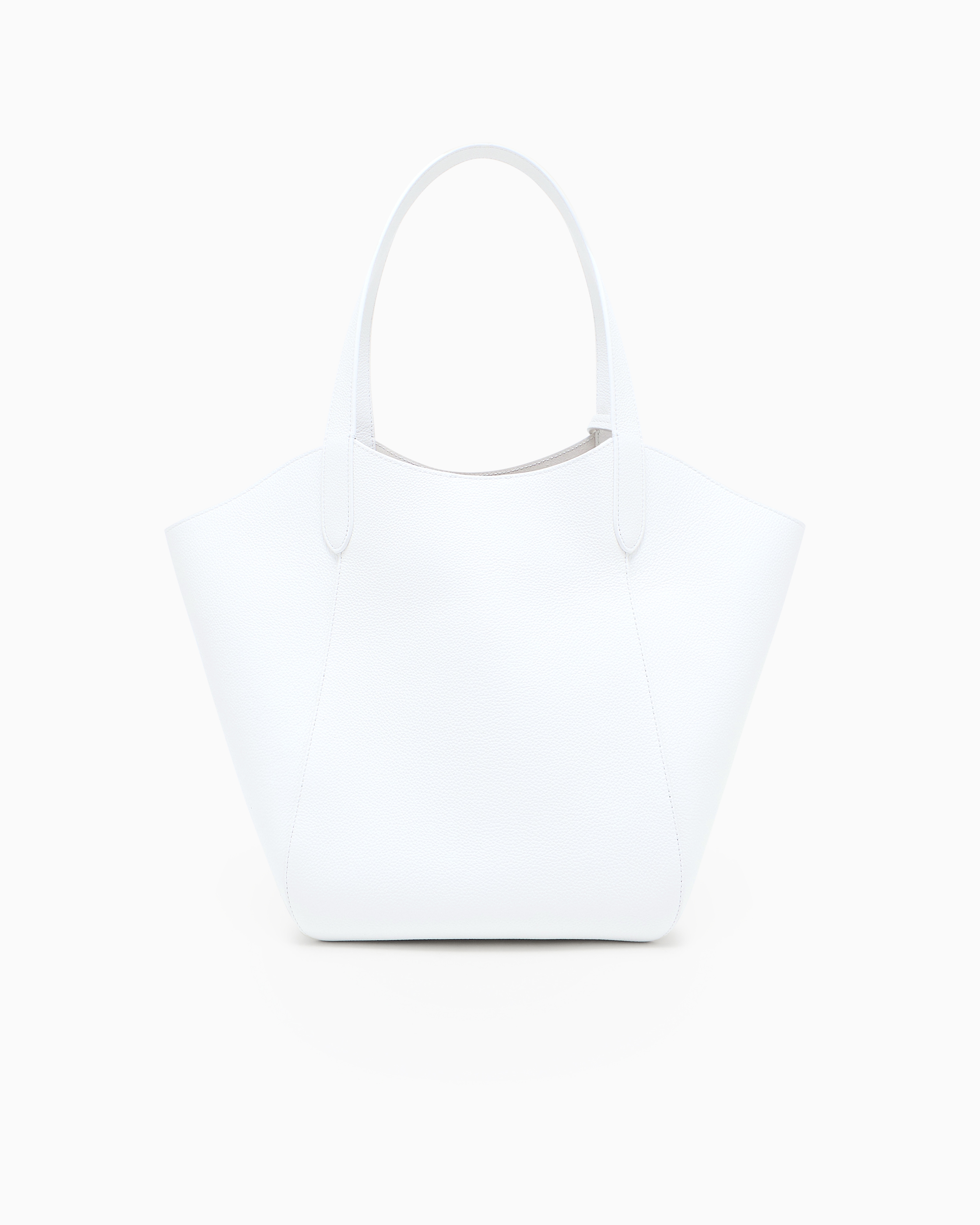 Giorgio Armani Medium Pebbled Leather Handbag In White