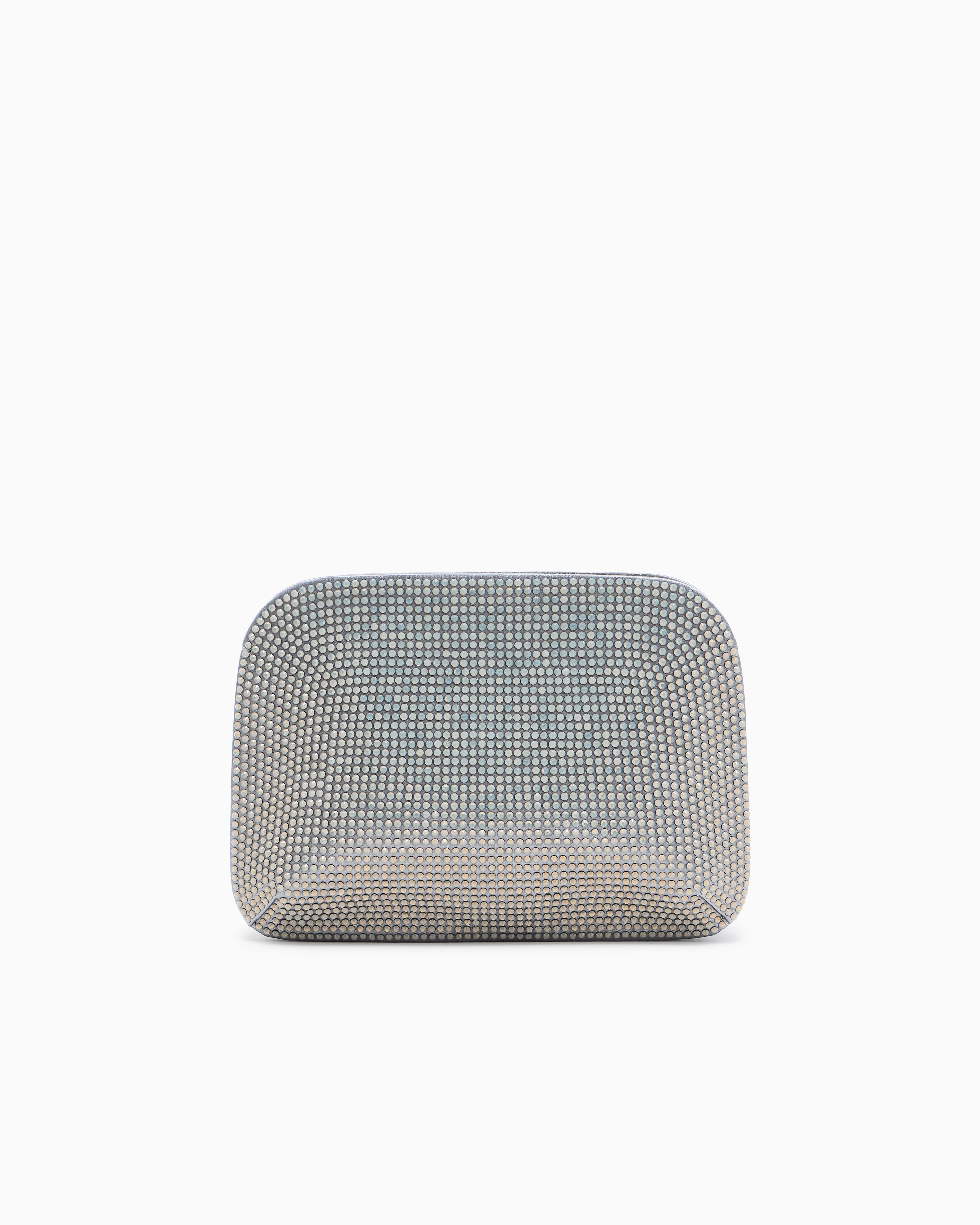 Giorgio Armani La Prima Satin And Opal Rhinestone Clutch Bag In Gold