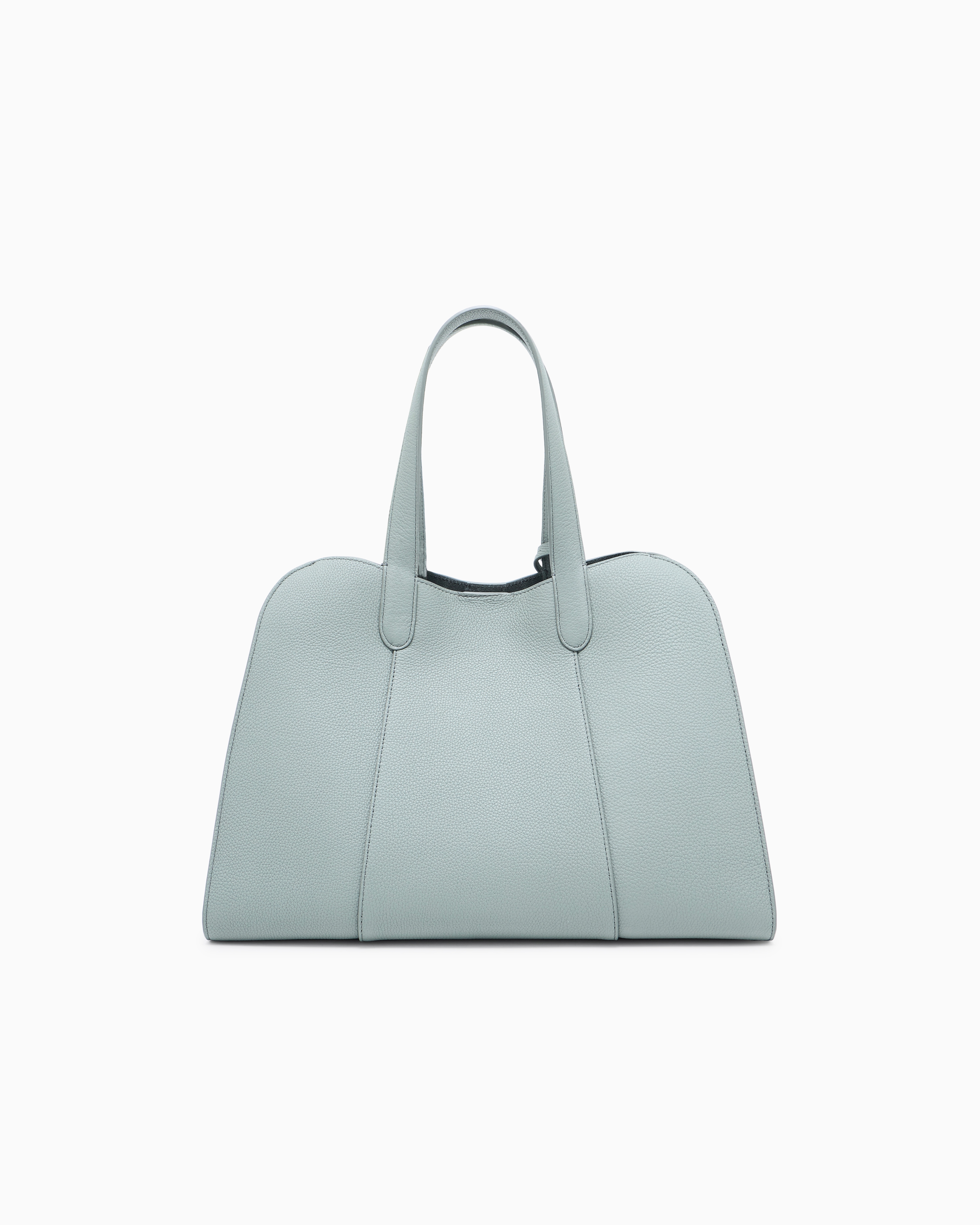 Giorgio Armani Large Pebbled Leather Tote Bag In Green