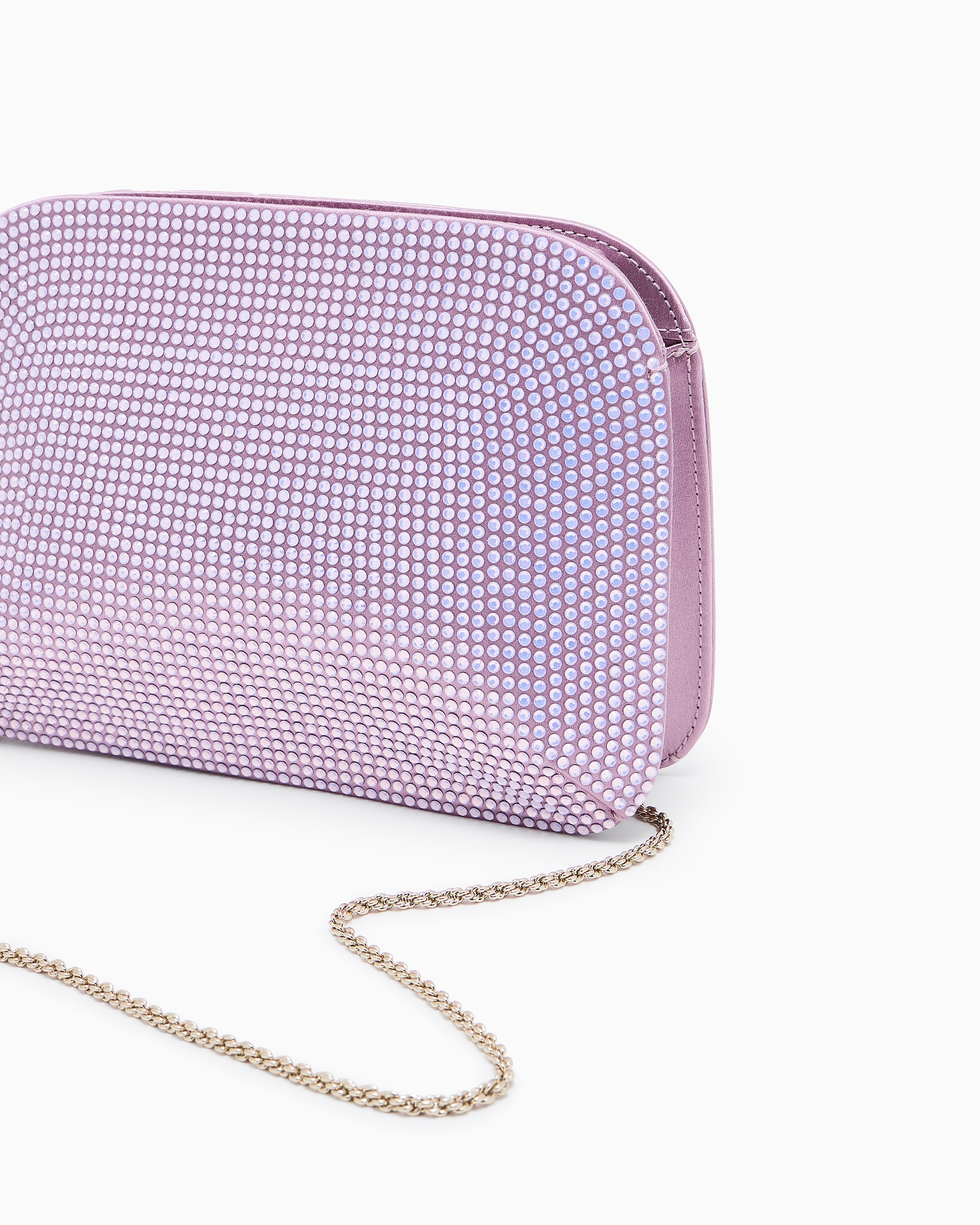 Giorgio Armani La Prima Satin And Opal Rhinestone Clutch Bag In Pink