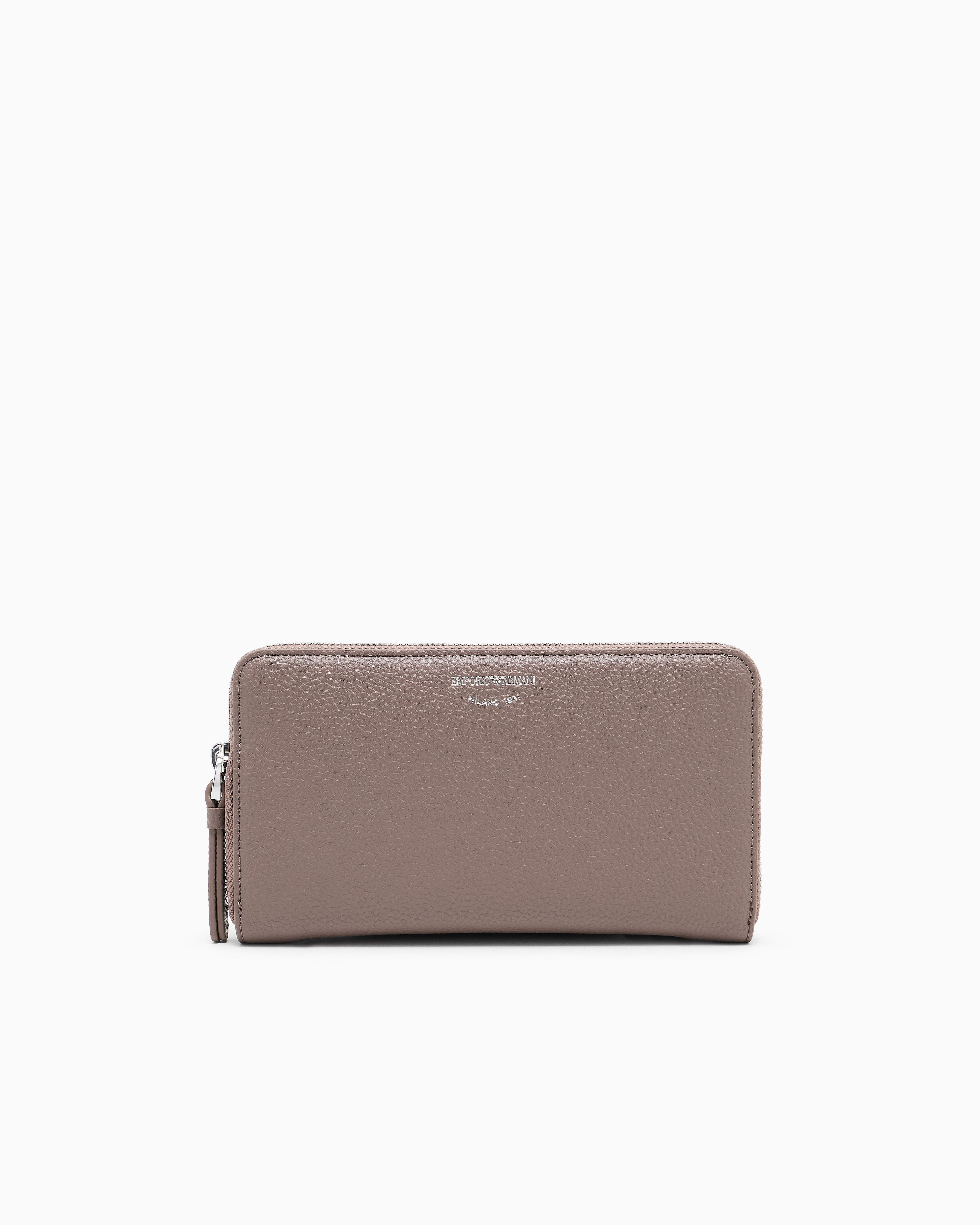 Emporio Armani - Deer-print MyEA wallet with wrap-around zip, Woman, Beige, Size: TU