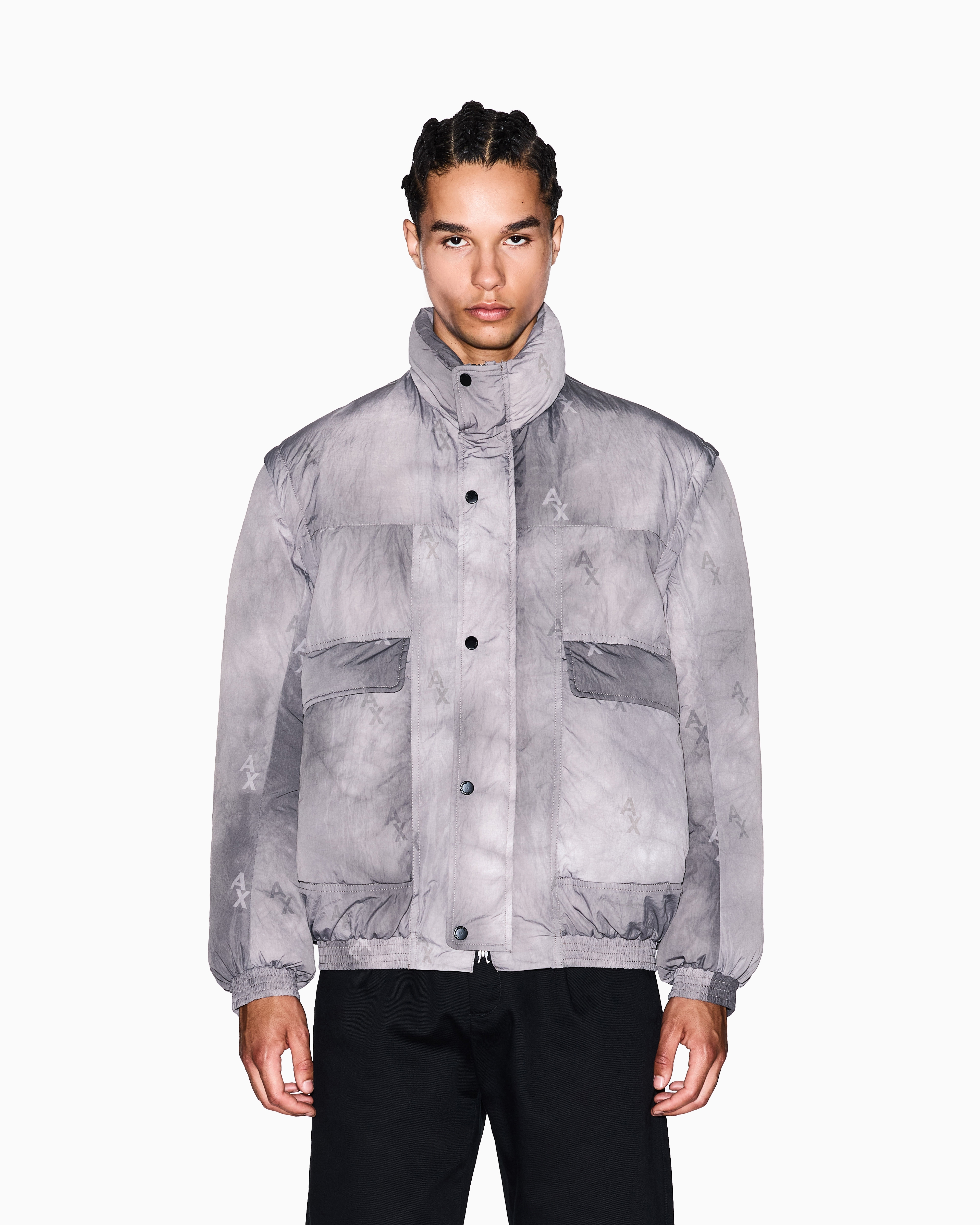 Armani Exchange - Jacket with removable sleeves, Man, Grey, Size: