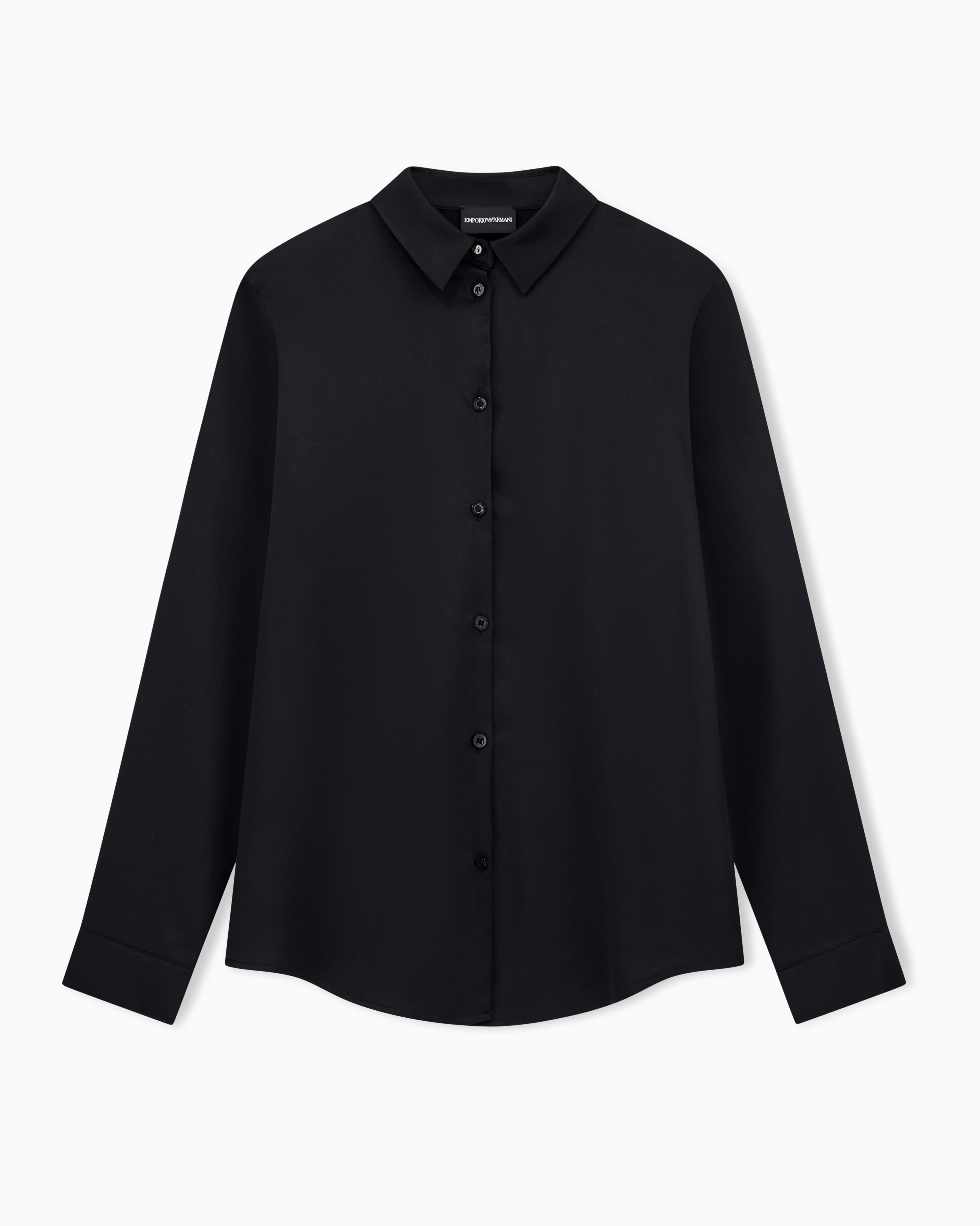 Emporio Armani - Valentine’s Day capsule collection satin crêpe shirt, Woman, Black, Size: