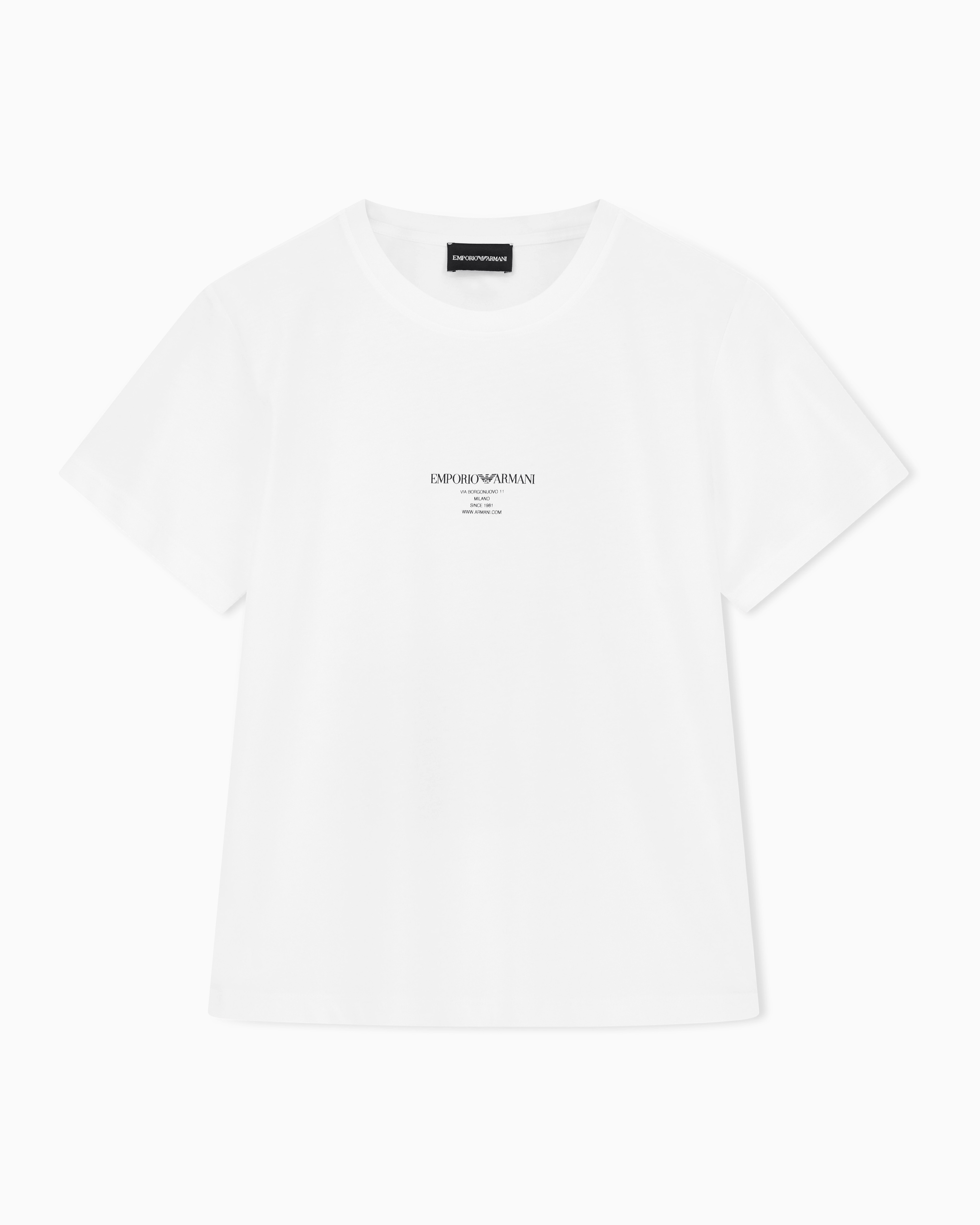 Emporio Armani - ASV jersey T-shirt with photographic print, Woman, White, Size: