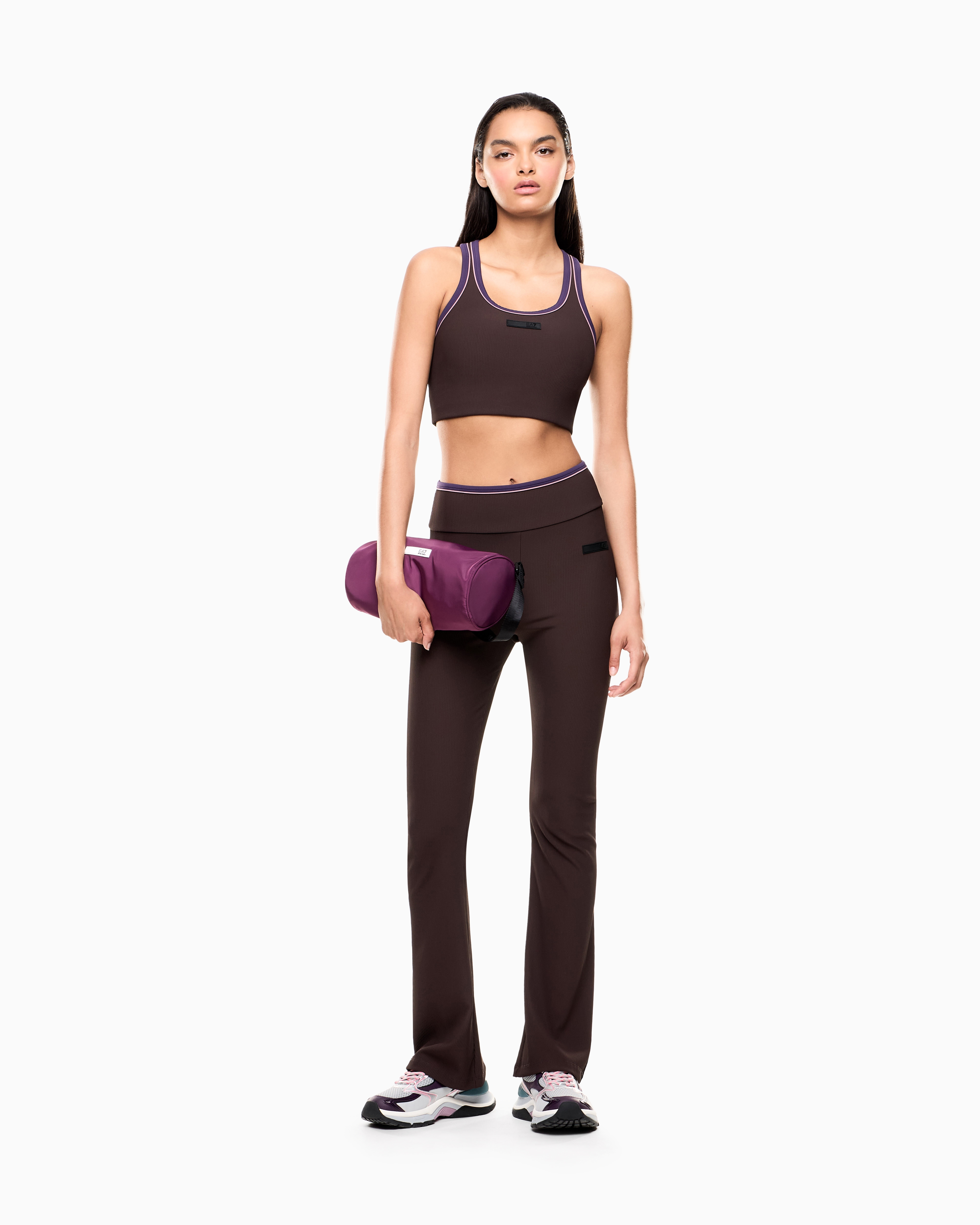 Ea7 Dynamic Athlete Leggings In Vigor7 Technical Fabric In Brown