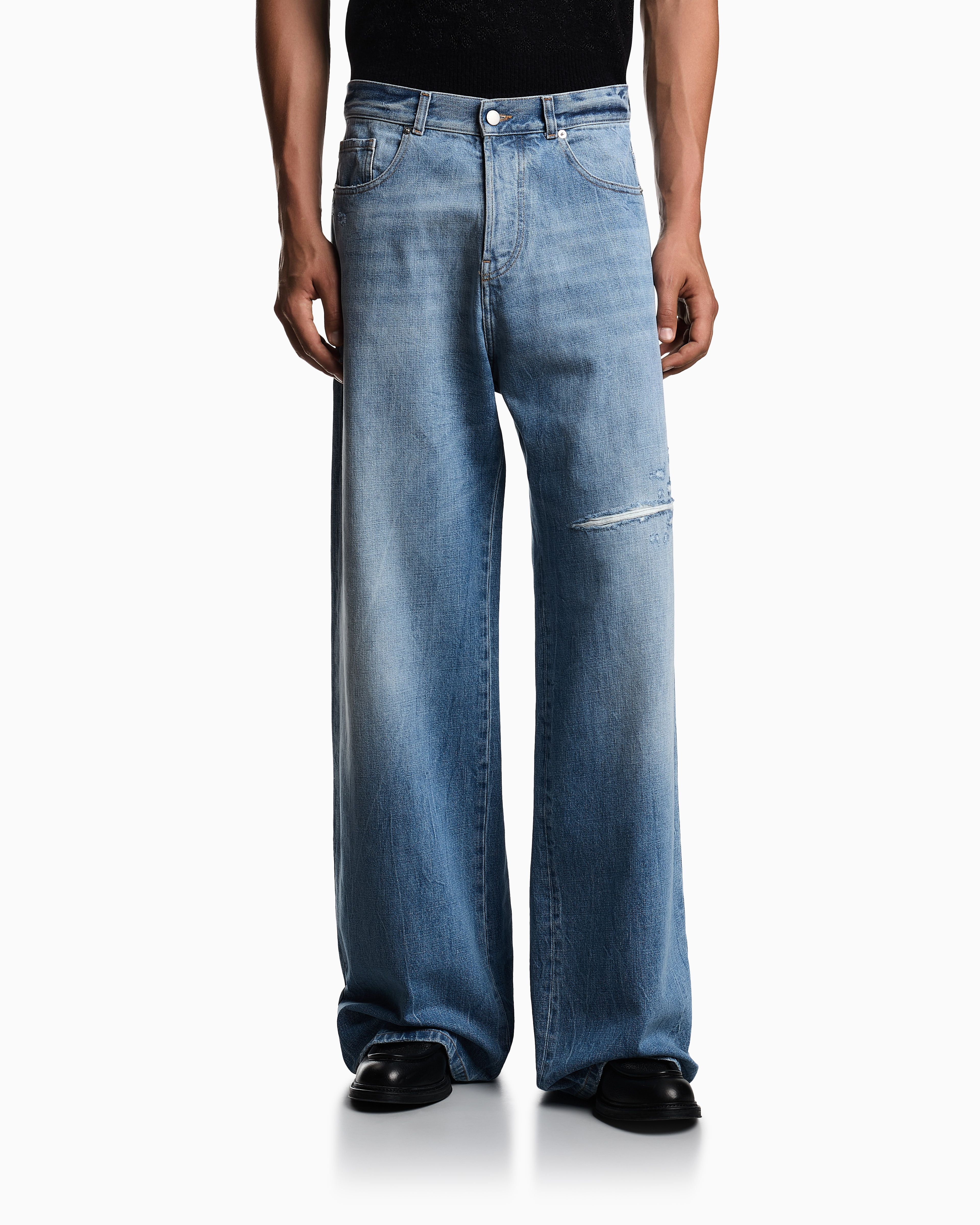 Emporio Armani - Limited Edition loose-fit denim jeans, Man, Blue, Size: