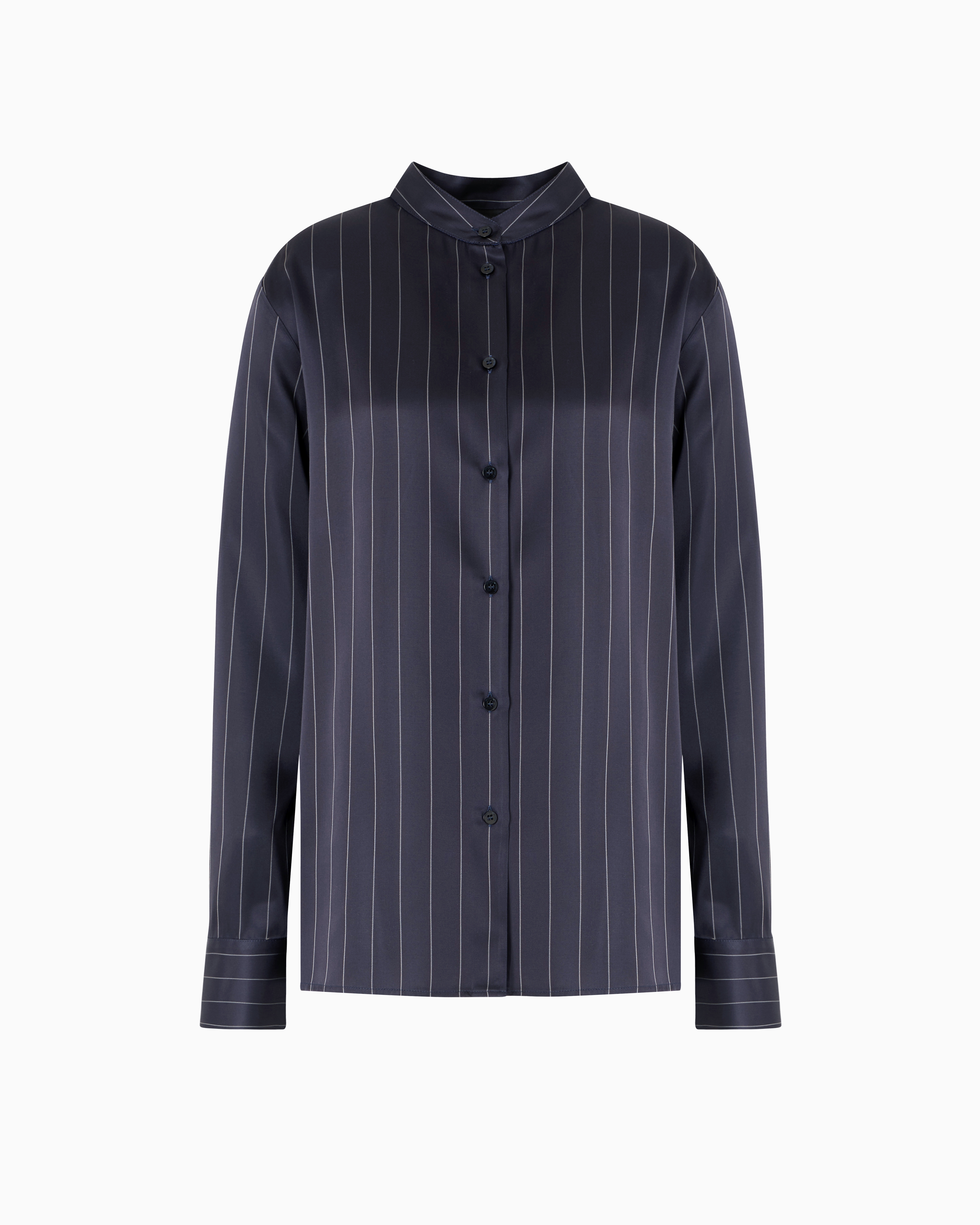 Emporio Armani Dawn To Dusk Pinstriped Acetate-blend Shirt