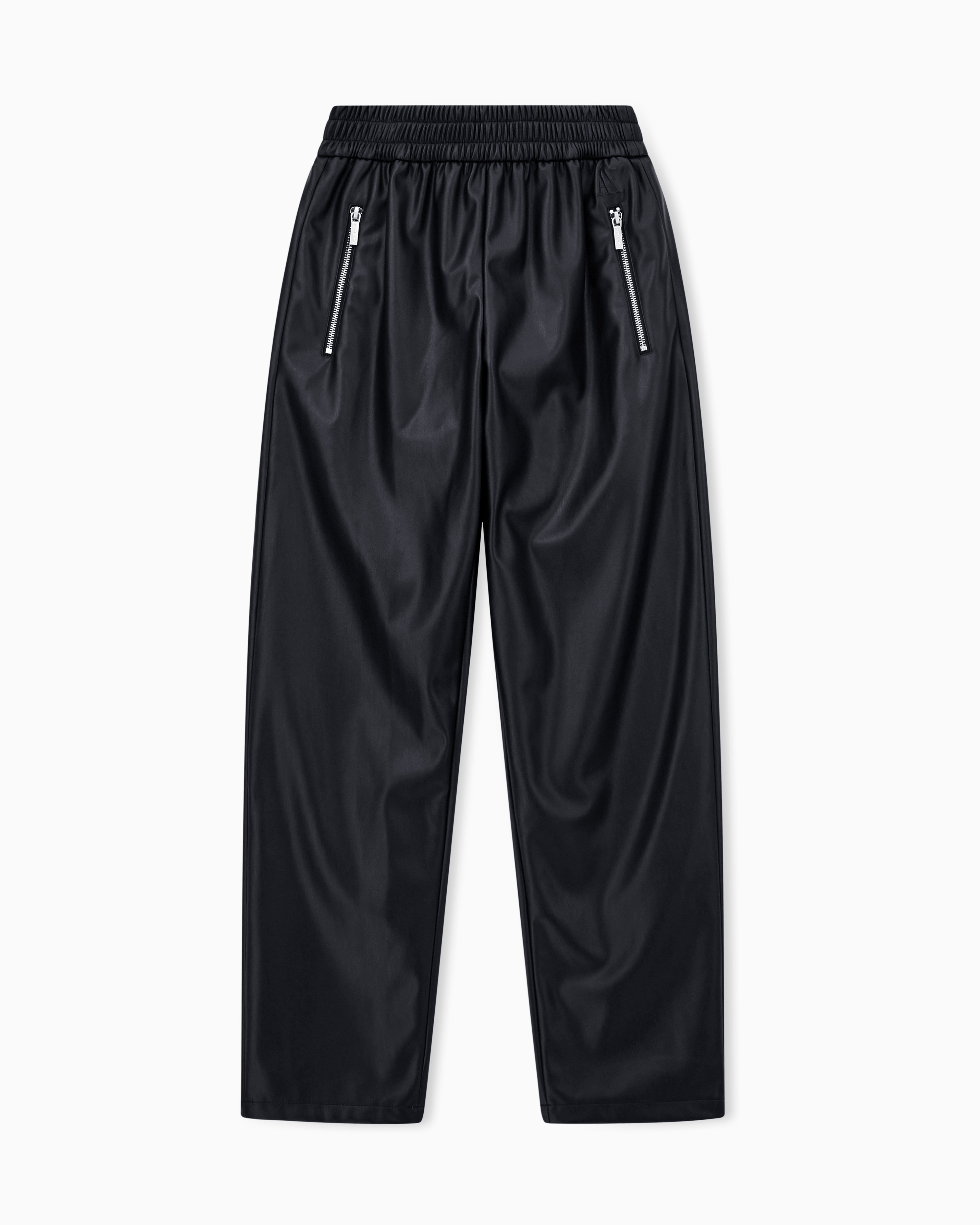 Armani Exchange - Coated fabric trousers, Woman, Black, Size: