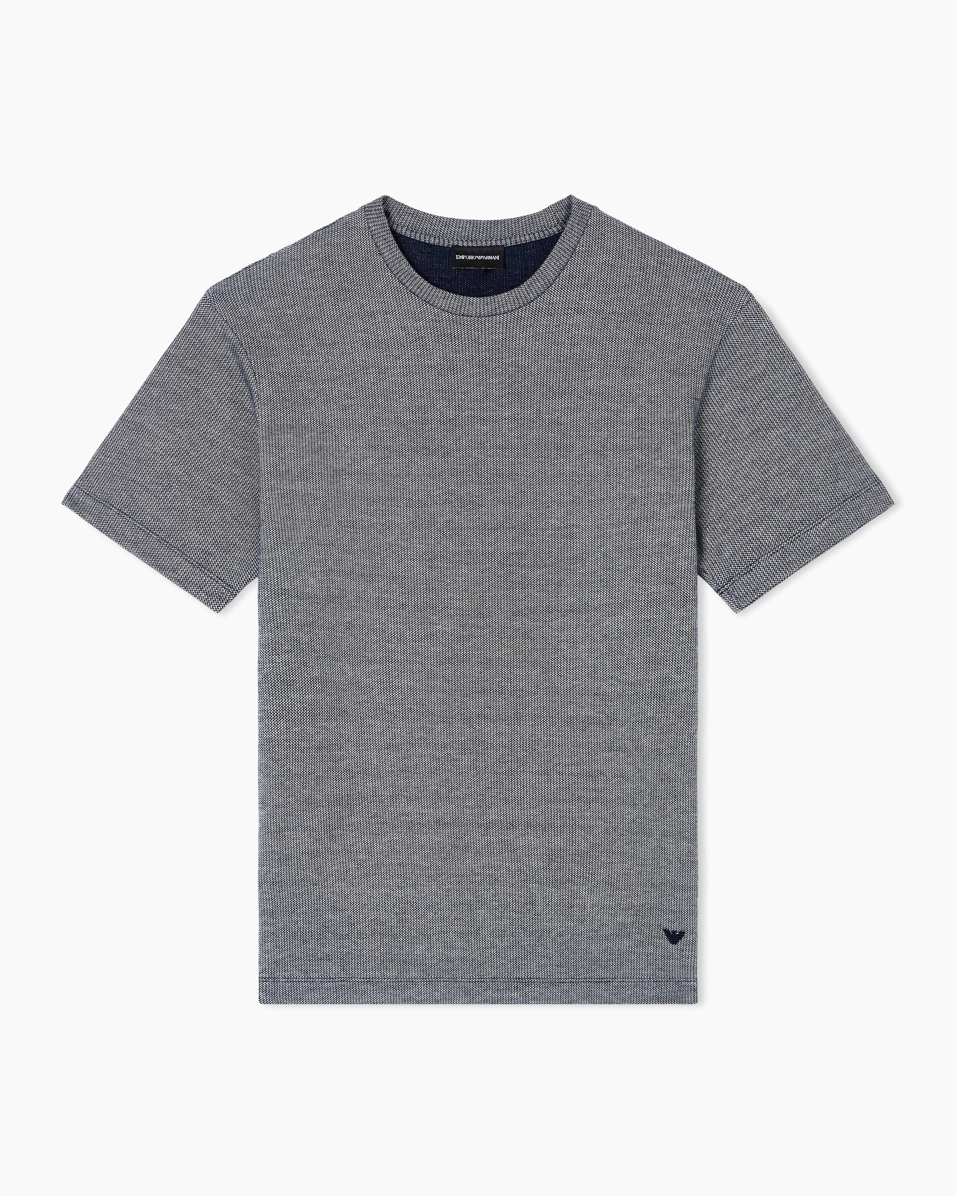Emporio Armani Asv Two-tone Jersey Knit T-shirt In Gray