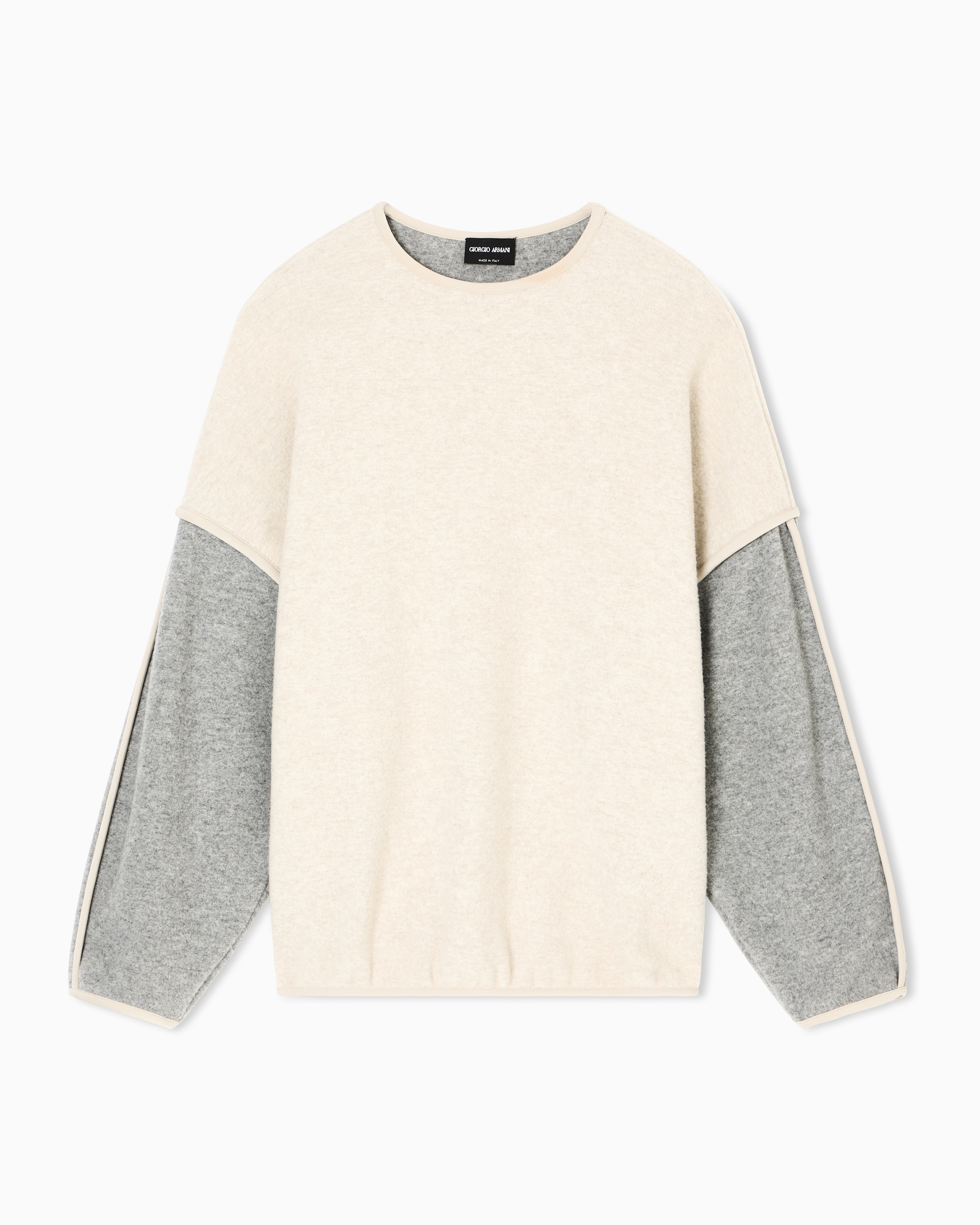 Giorgio Armani Virgin Wool And Cashmere Jersey Sweatshirt In Multi