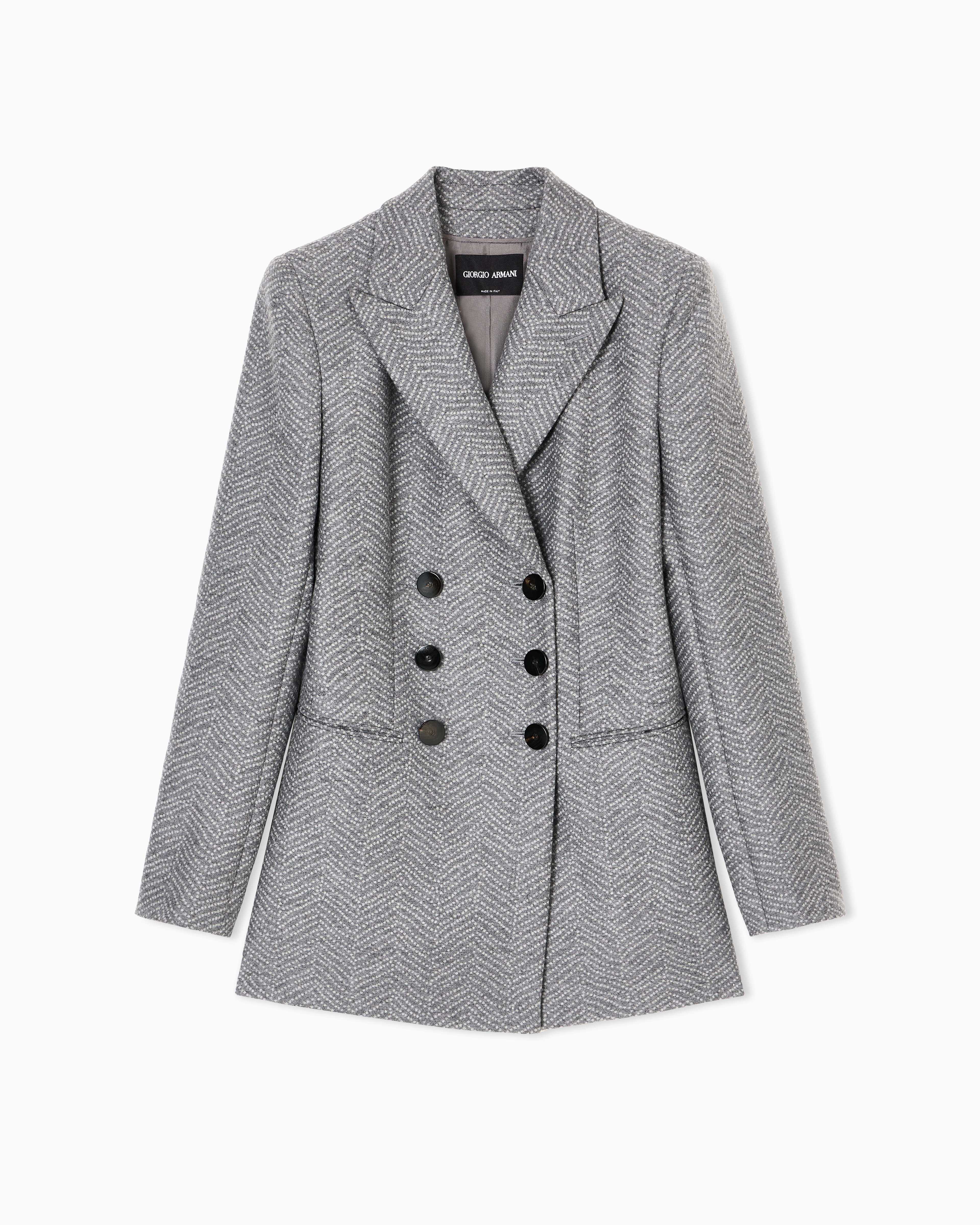 アウターその他 GIORGIO ARMANI Women Outer GW000847 TE13745 8078 GREY Long single-breasted jacket in jacquard viscose and cupro