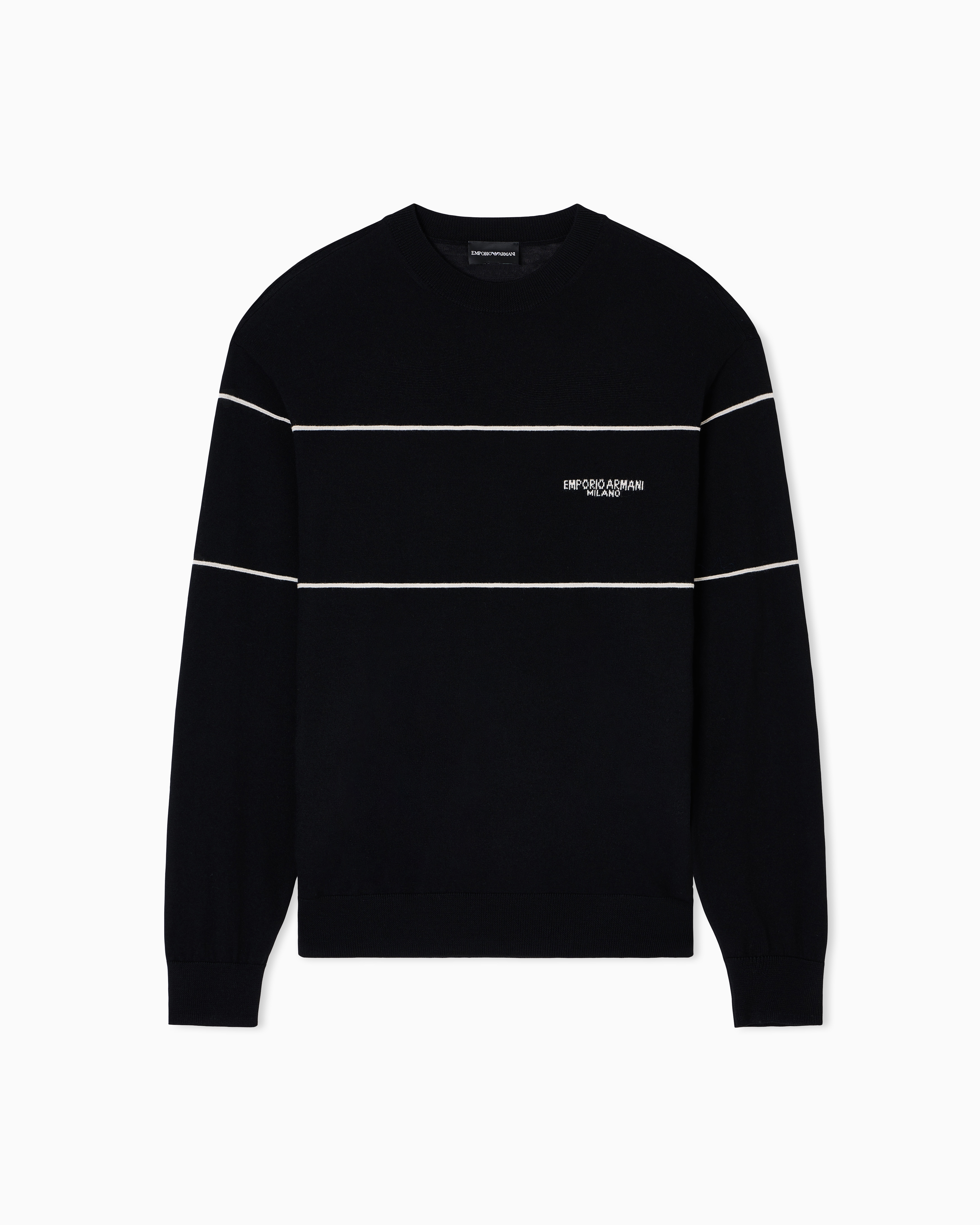 Emporio Armani Virgin-wool Jumper With Jacquard Logo