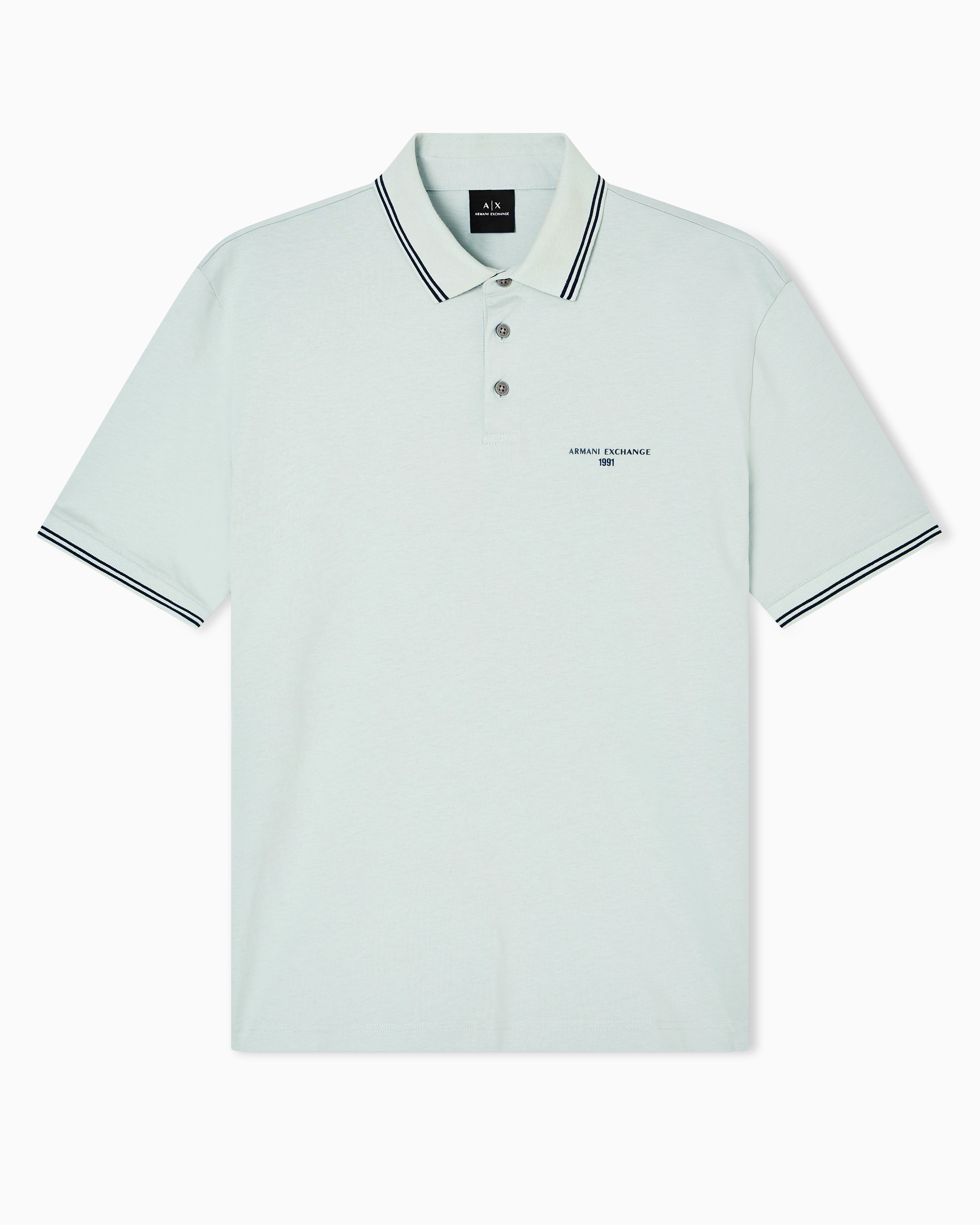 Regular fit cotton jersey polo shirt | Armani Exchange US