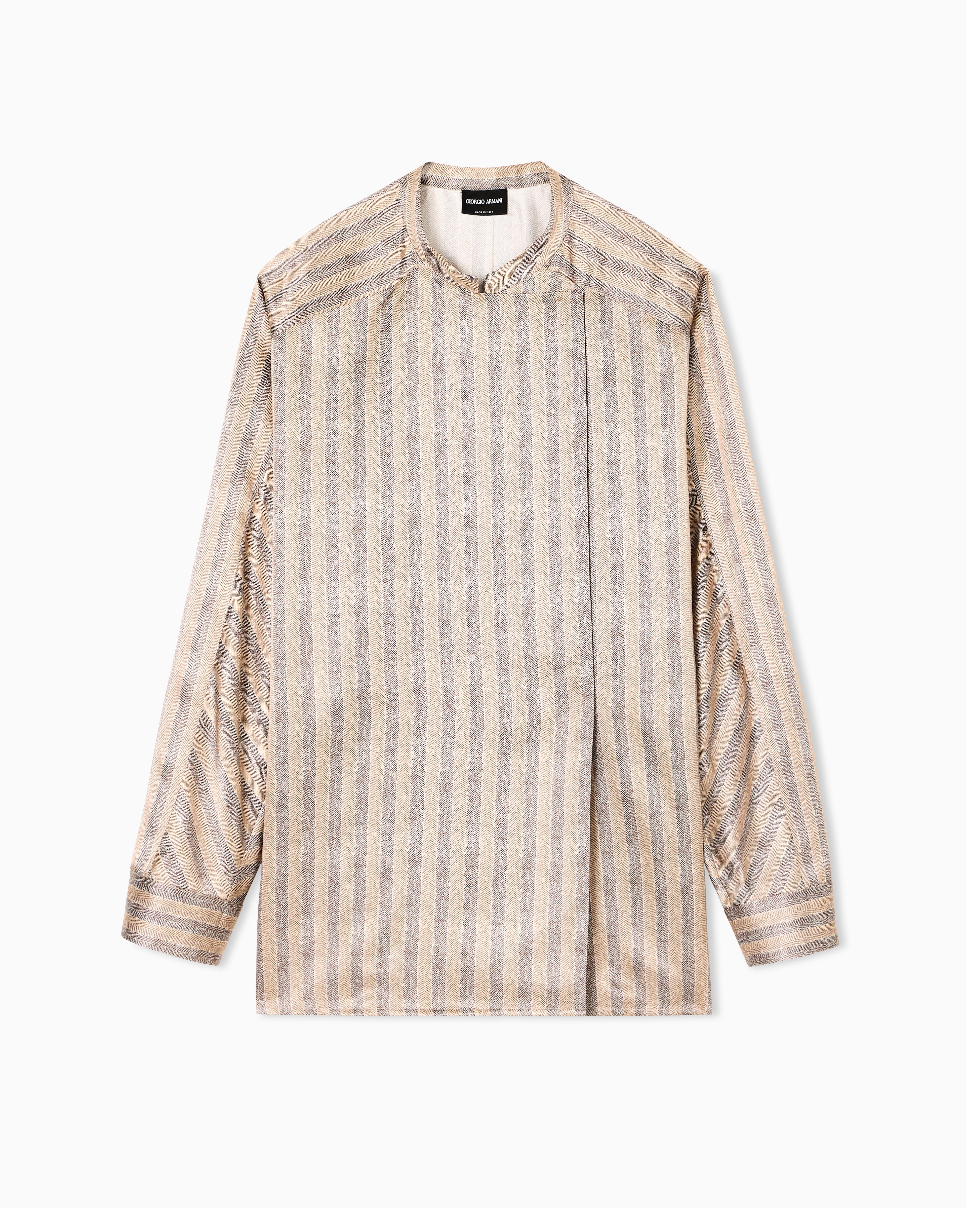 Giorgio Armani Printed Silk Shirt Jacket In Multi