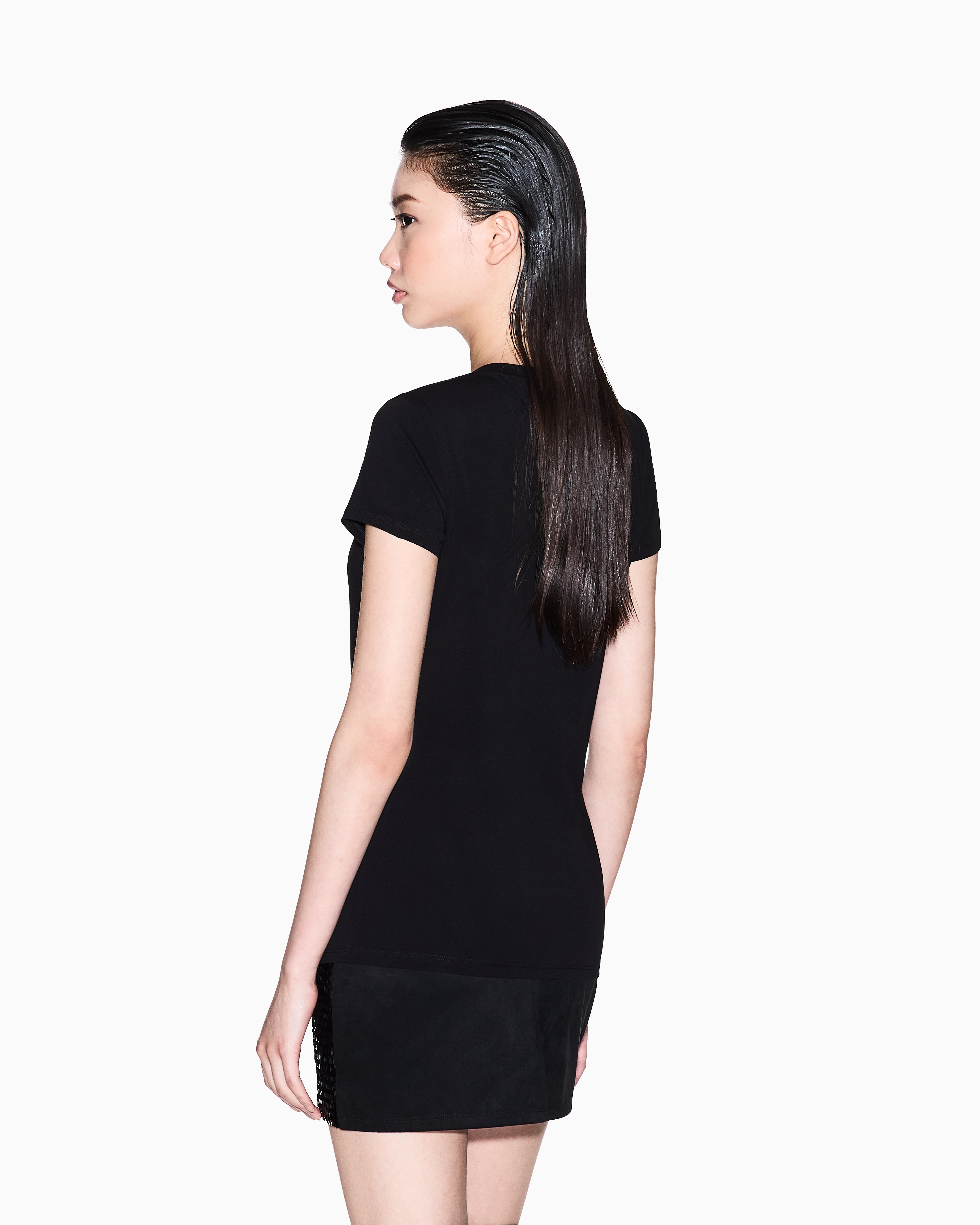 Armani Exchange - Slim Fit T-Shirts, Woman, Black, Size: