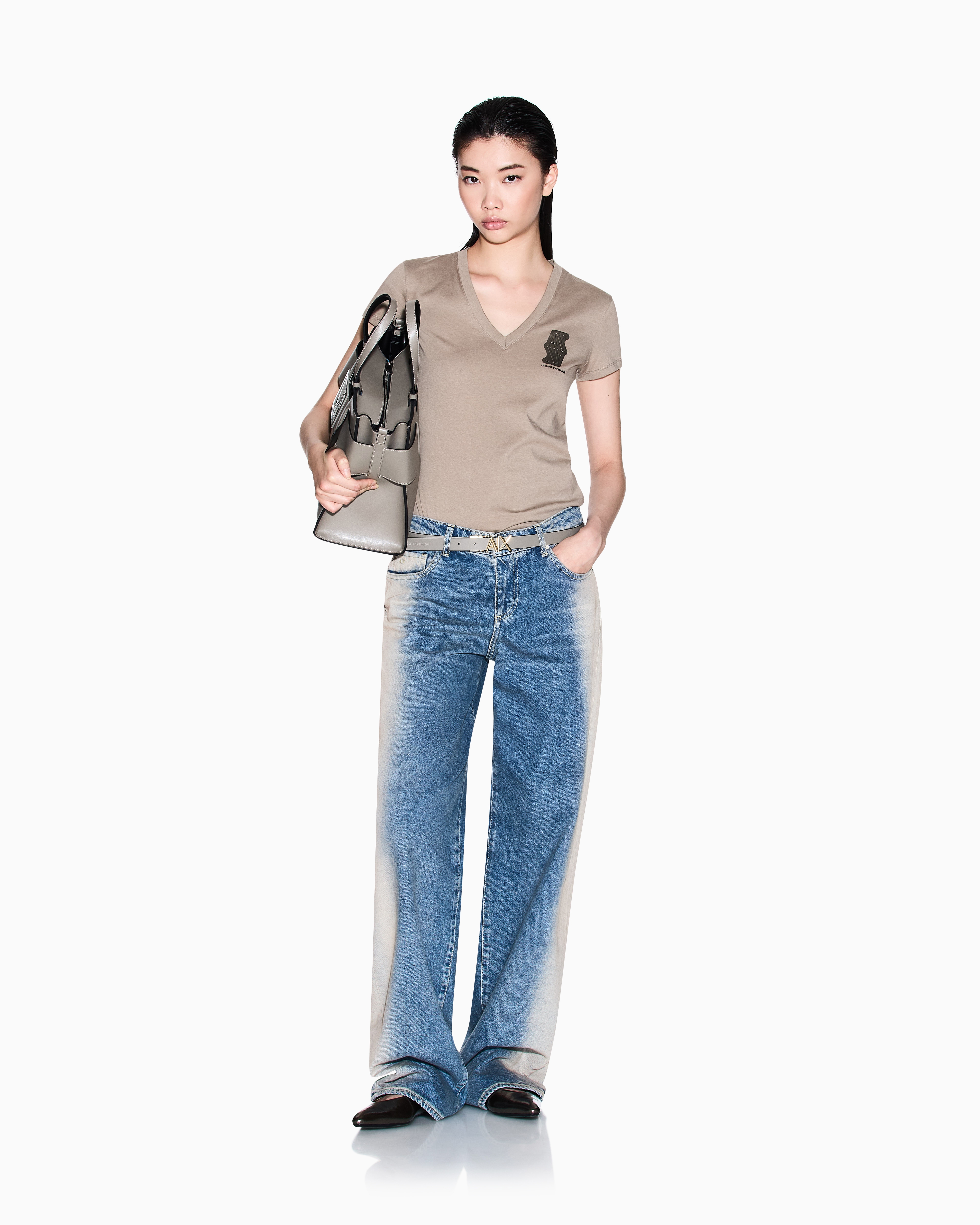 Armani Exchange Slim Fit T-shirts In Gray