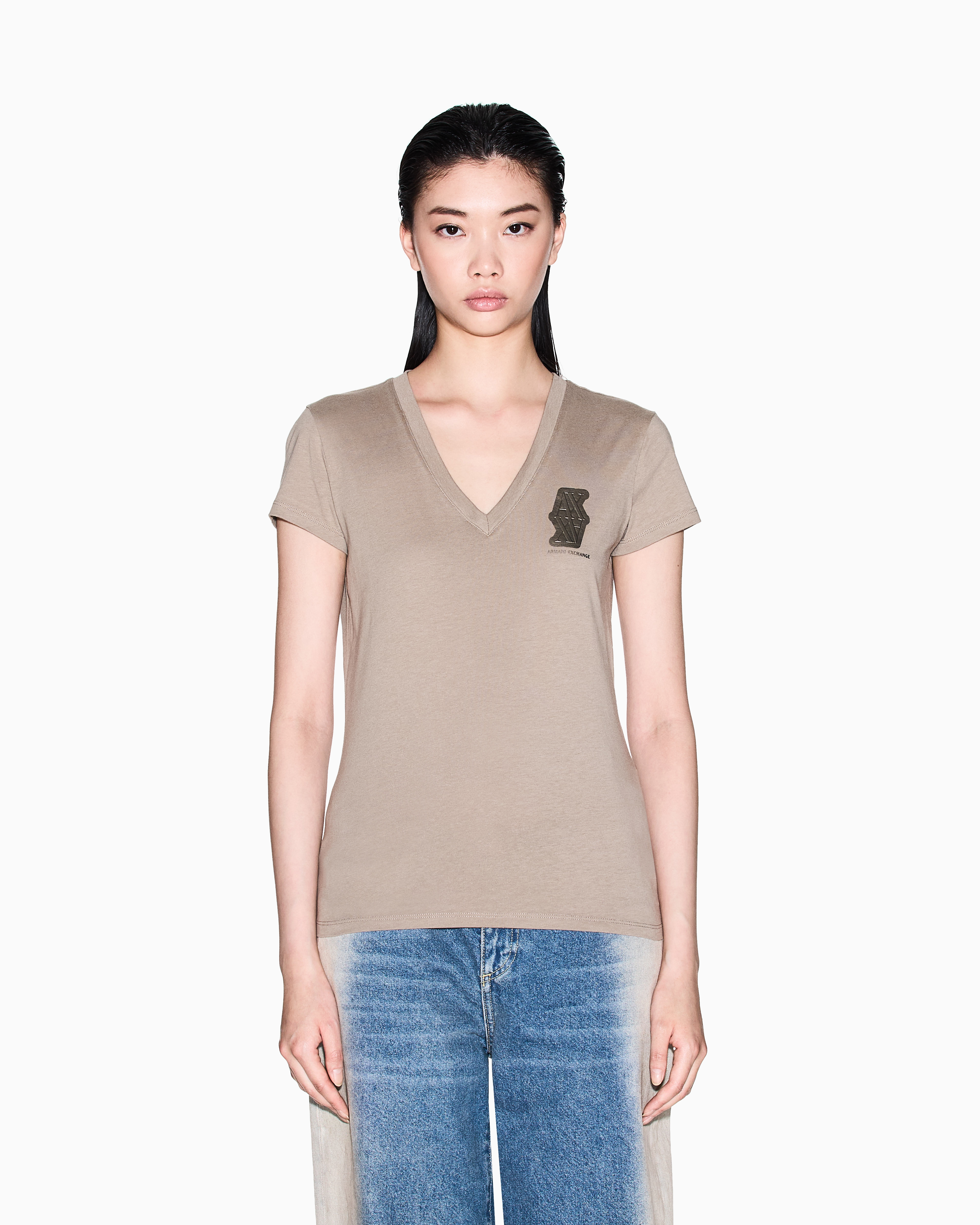 Armani Exchange Slim Fit T-shirts In Gray