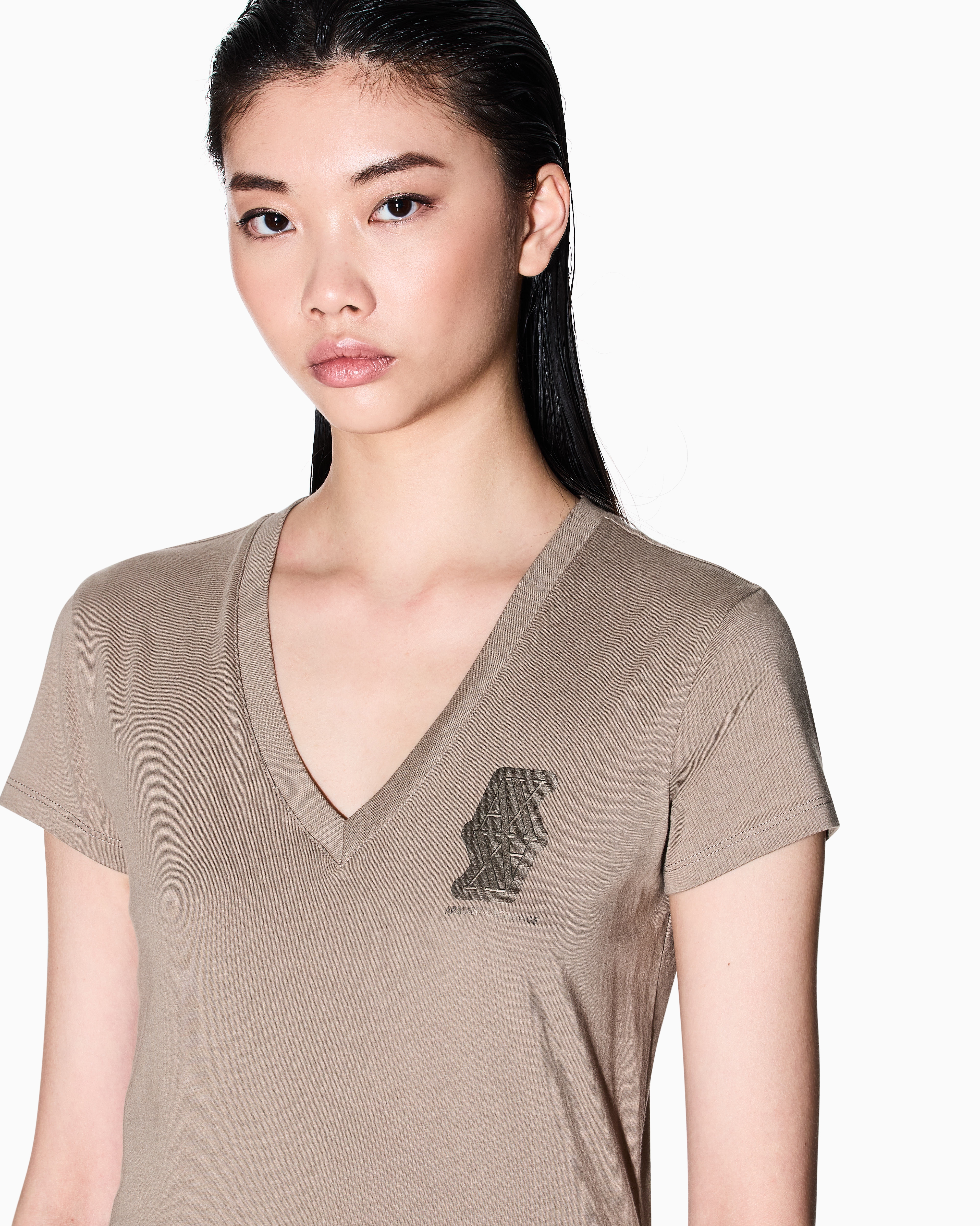 Armani Exchange Slim Fit T-shirts In Gray