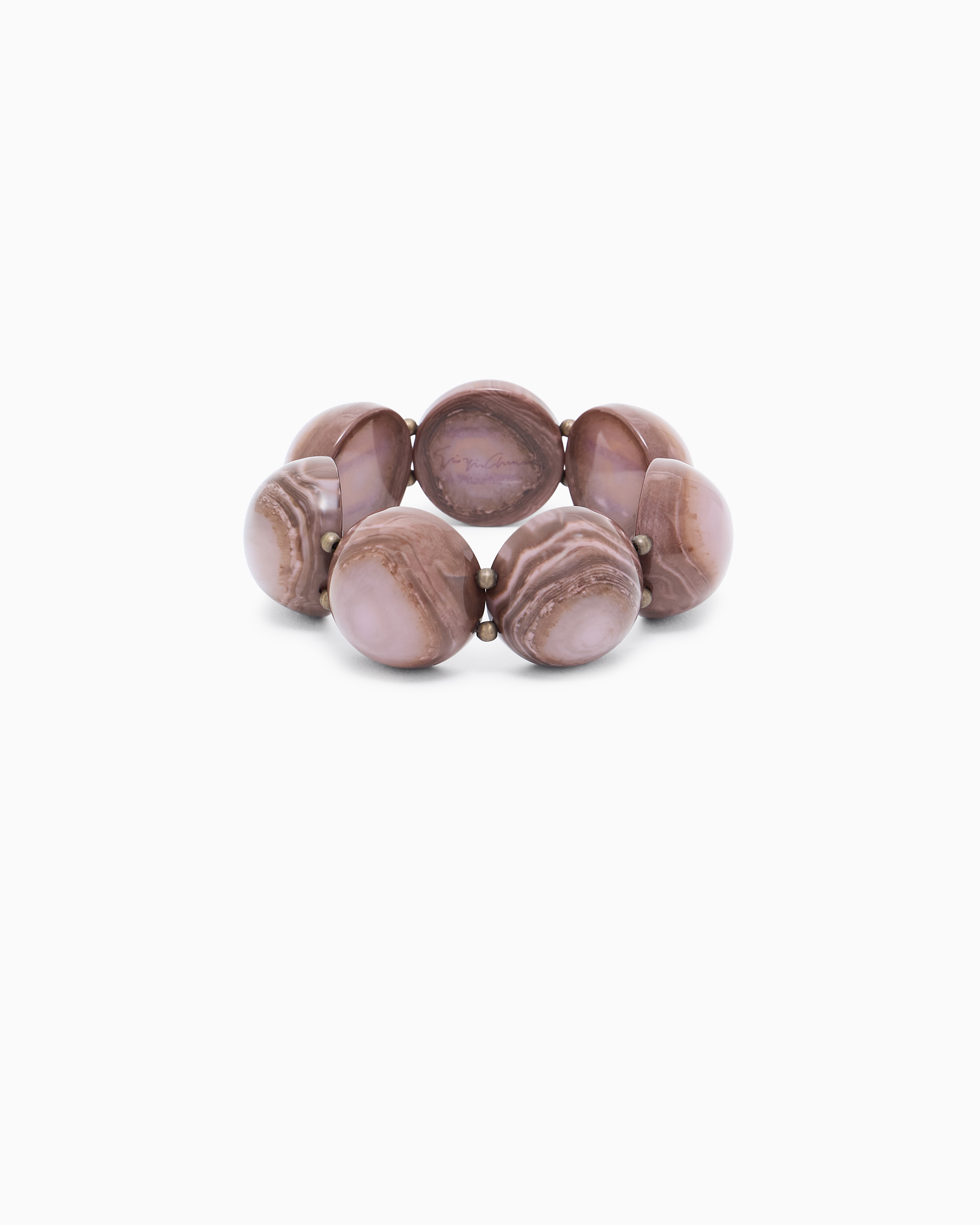 Giorgio Armani Bracelet Élastique Avec Cabochons En Résine In Pink