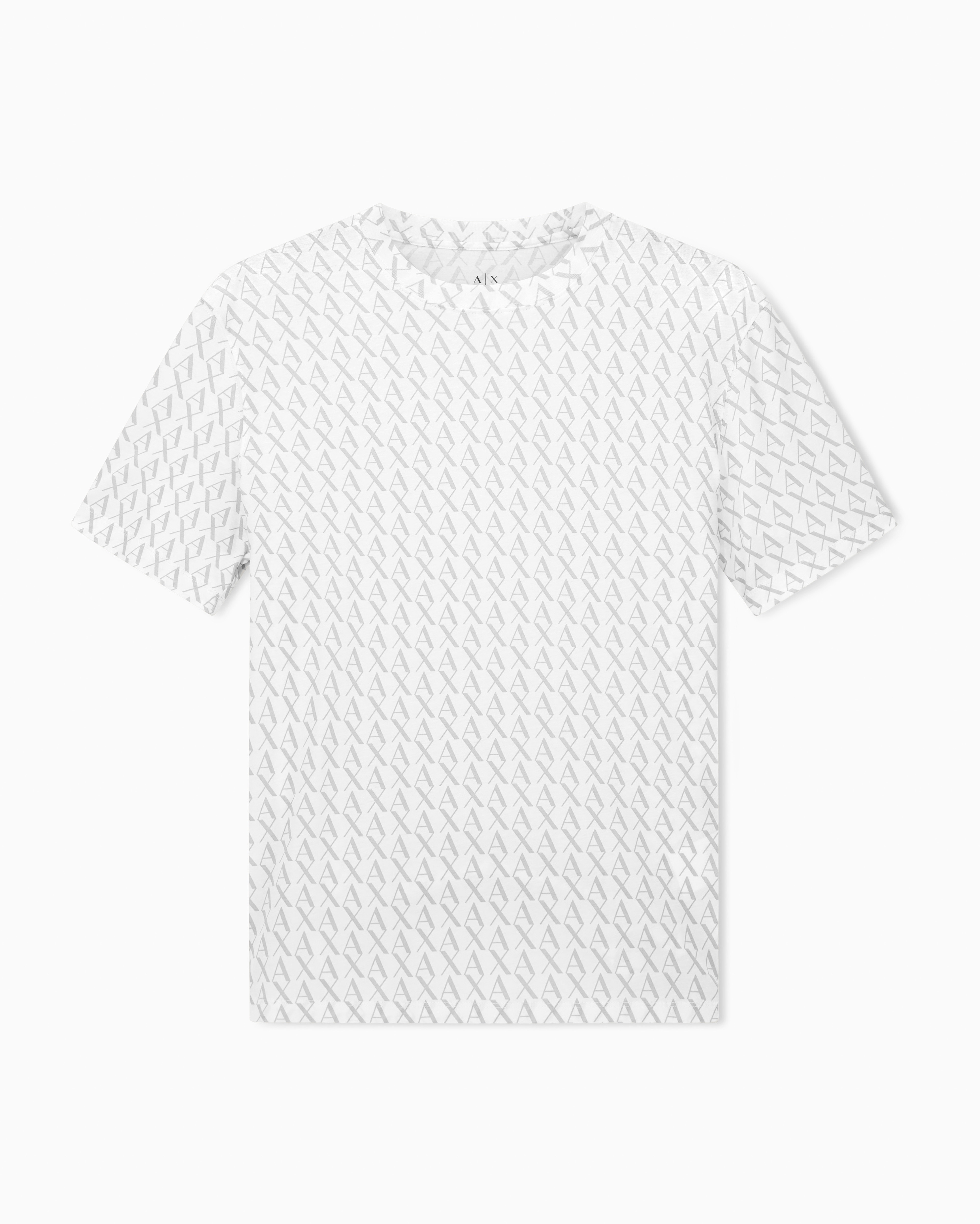 Tシャツ・カットソー   Men's White Regular Fit Hero Monogram Logo Shor Regular fit monogram logo t-shirt | Armani Exchange