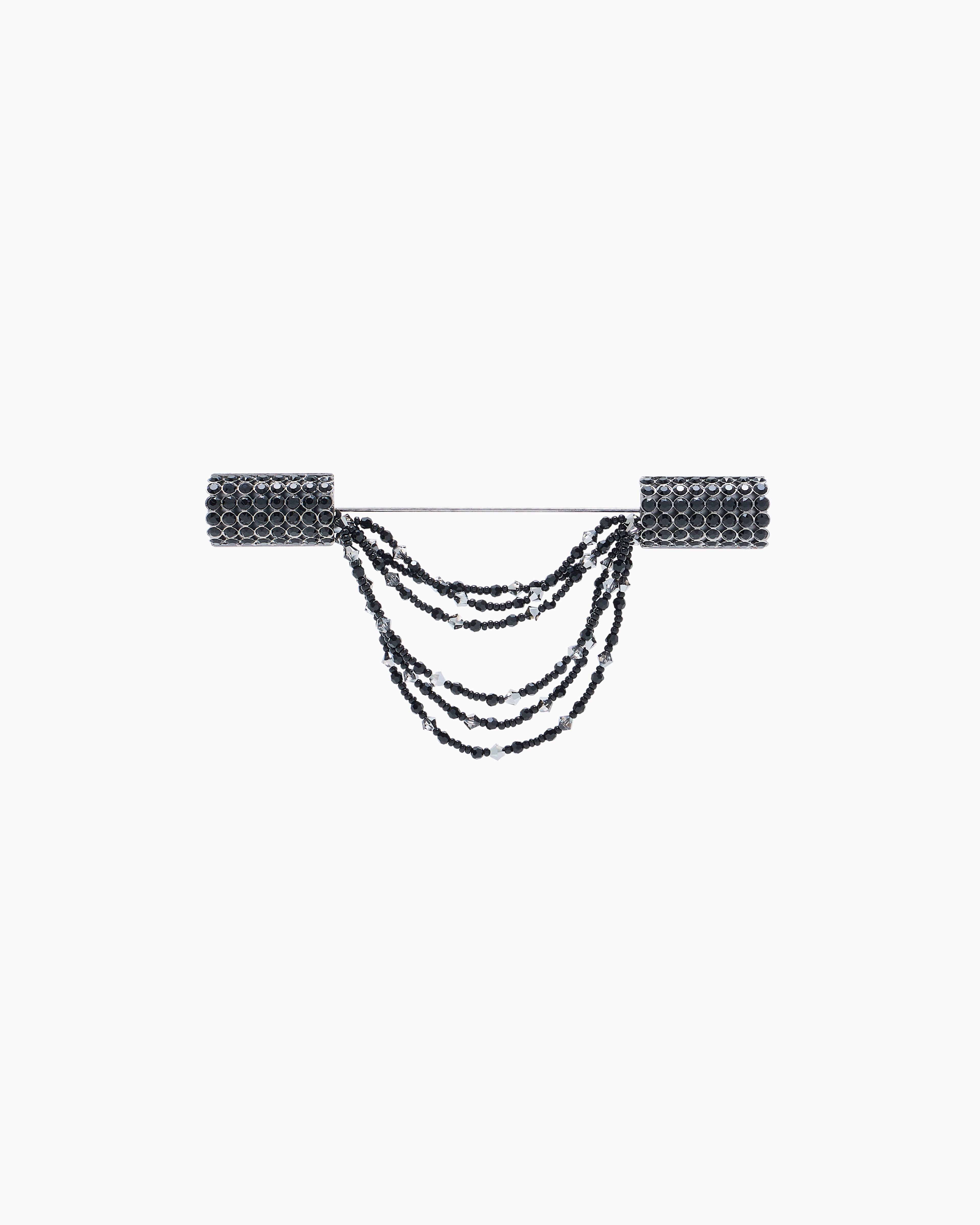 Giorgio Armani Brooch With Crystals In Black