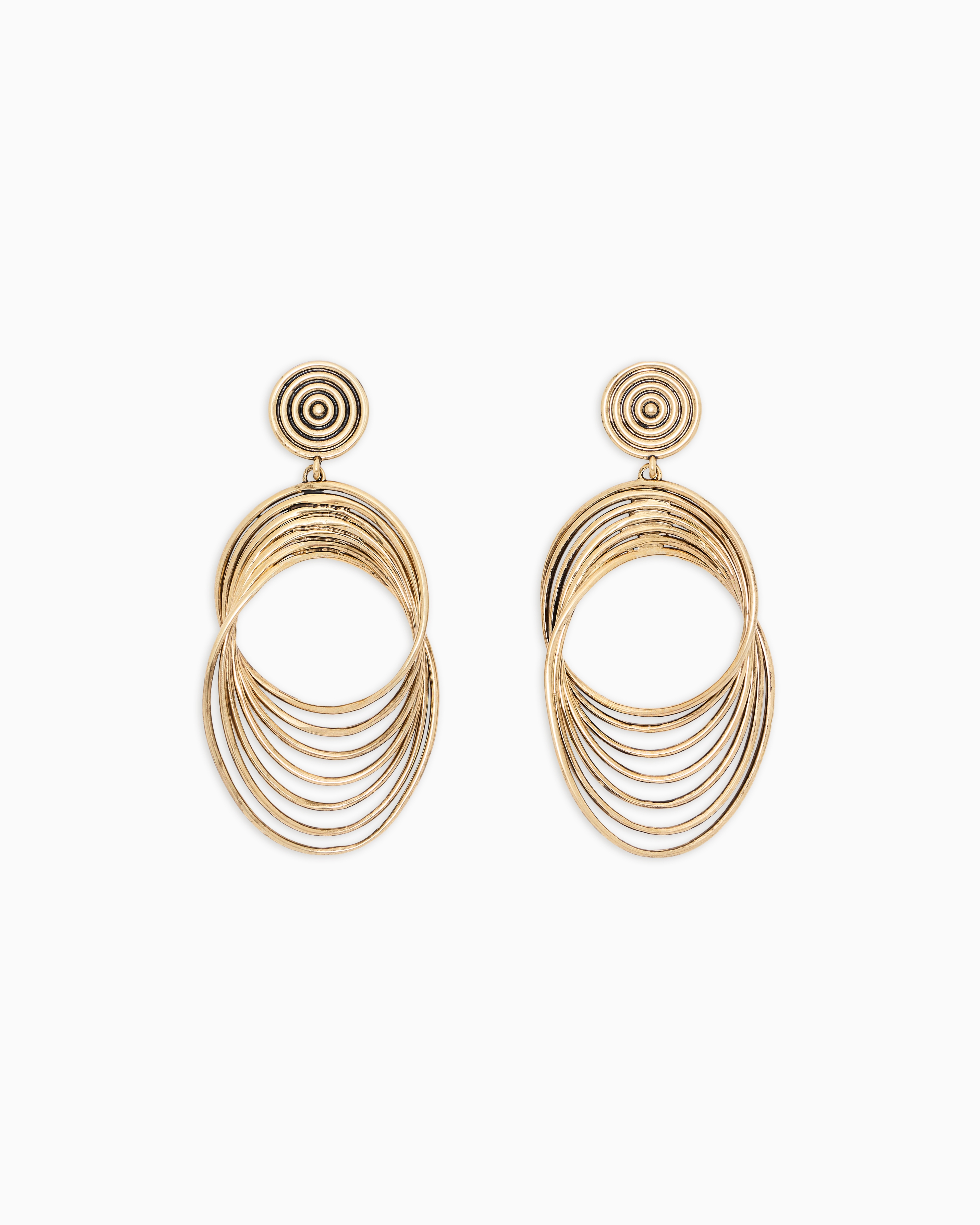 Giorgio Armani Brass Clip-on Pendant Earrings In Gold