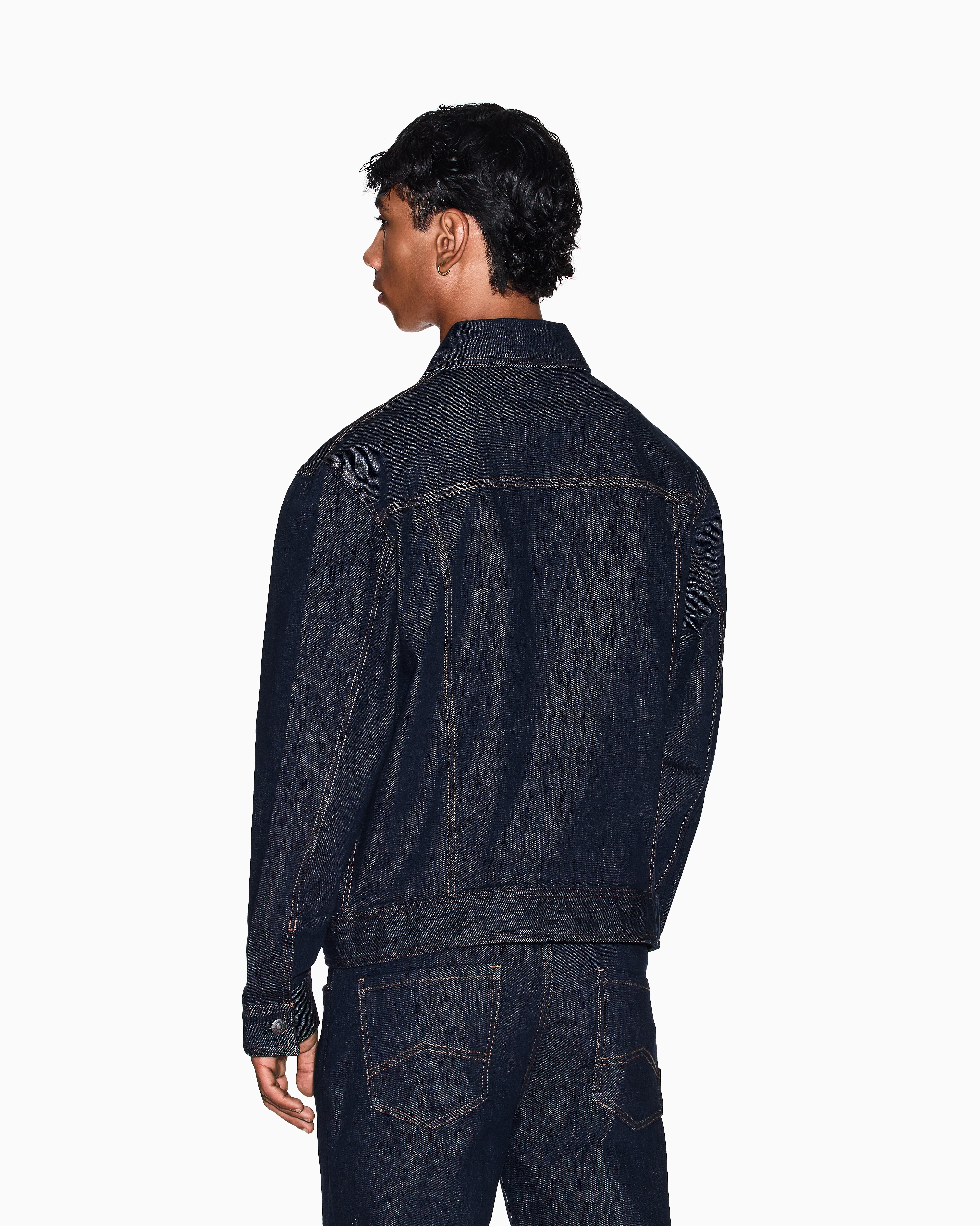 ICON ダークブルーデニム トラッカージャケット | Armani Exchange
