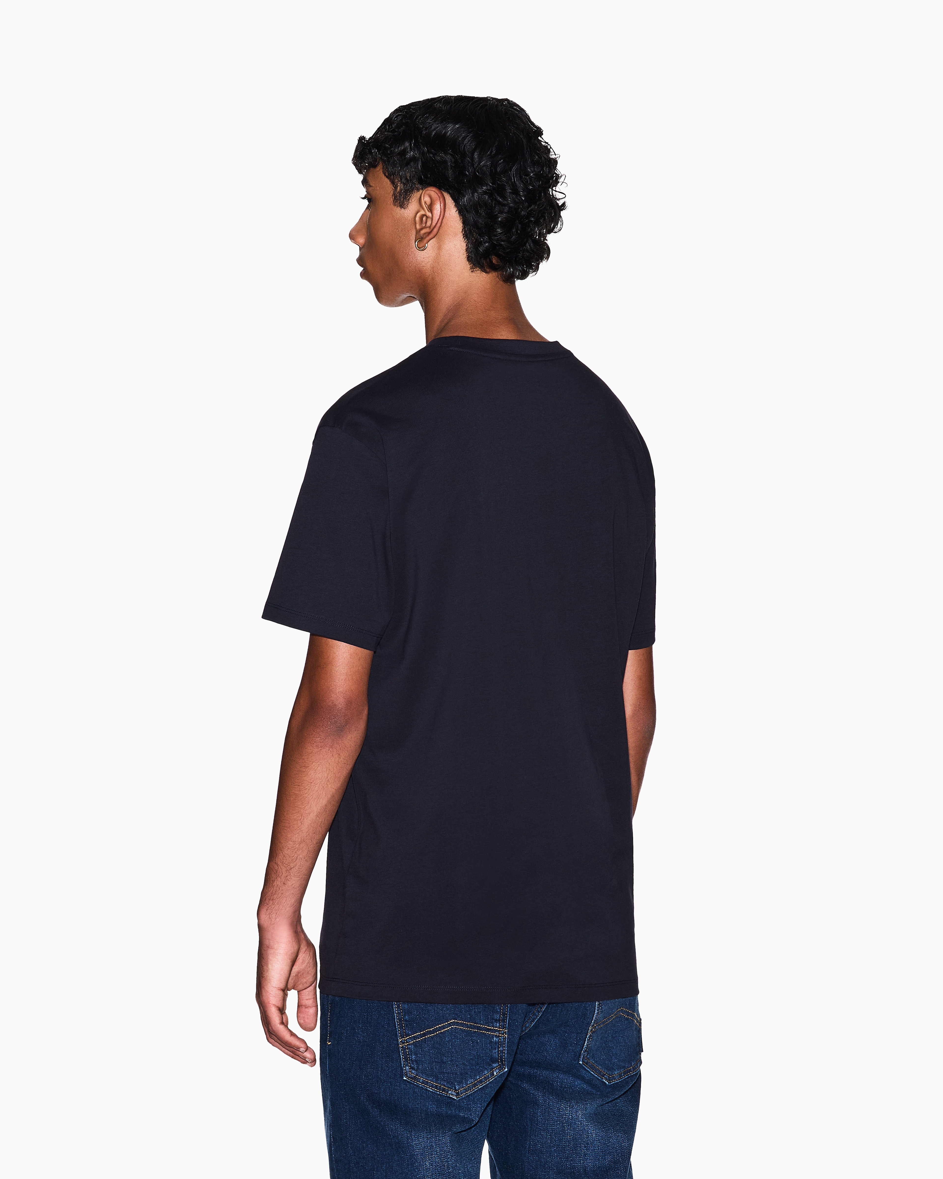 Tシャツ・カットソー ARMANI EXCHANGE Men T-shirt Black XM000544AF10361 UC001 Regular fit T-shirt with embossed logo | Armani Exchange