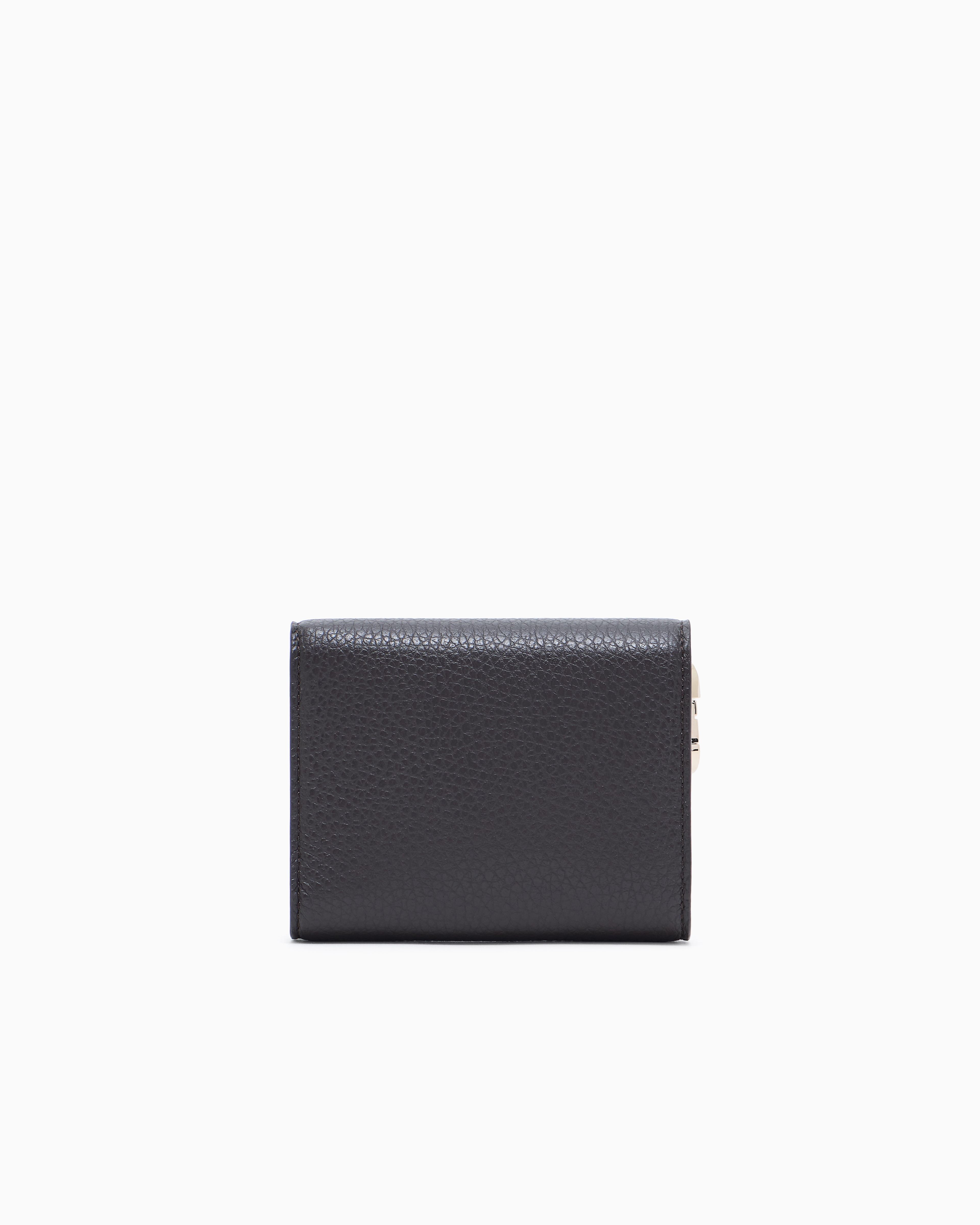 Giorgio Armani Portefeuille À Trois Volets En Cuir De Veau Grainé In Brown