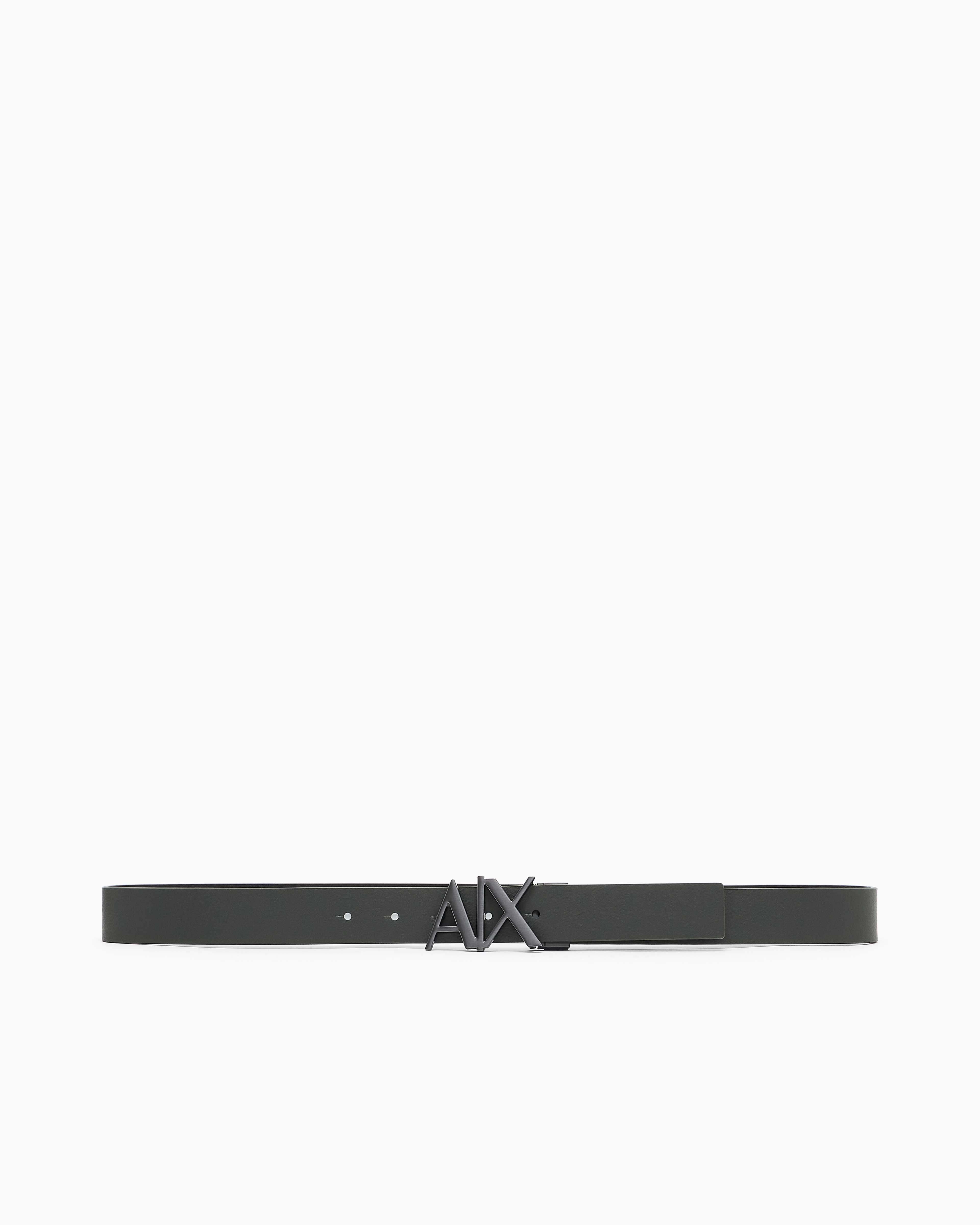 Armani Exchange - Double-sided leather belt, Man, Green, Size: 32